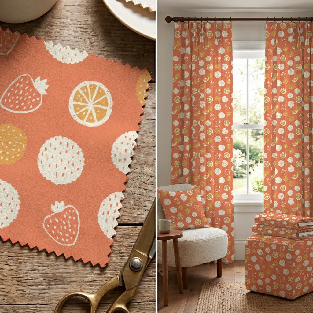 Fruity Thumprints - Fabric - Linen Rowe