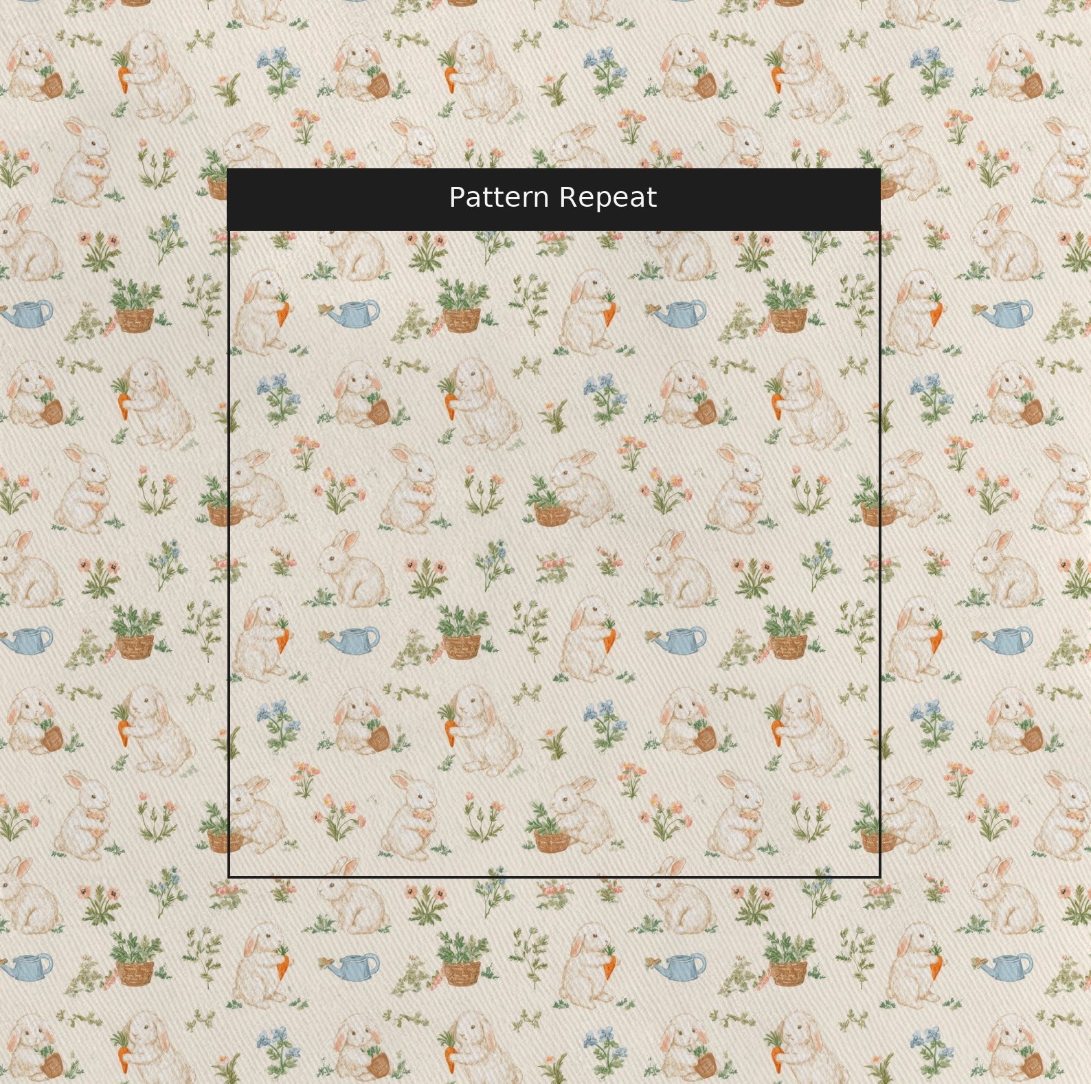 Garden Bunnies - Fabric - Linen Rowe