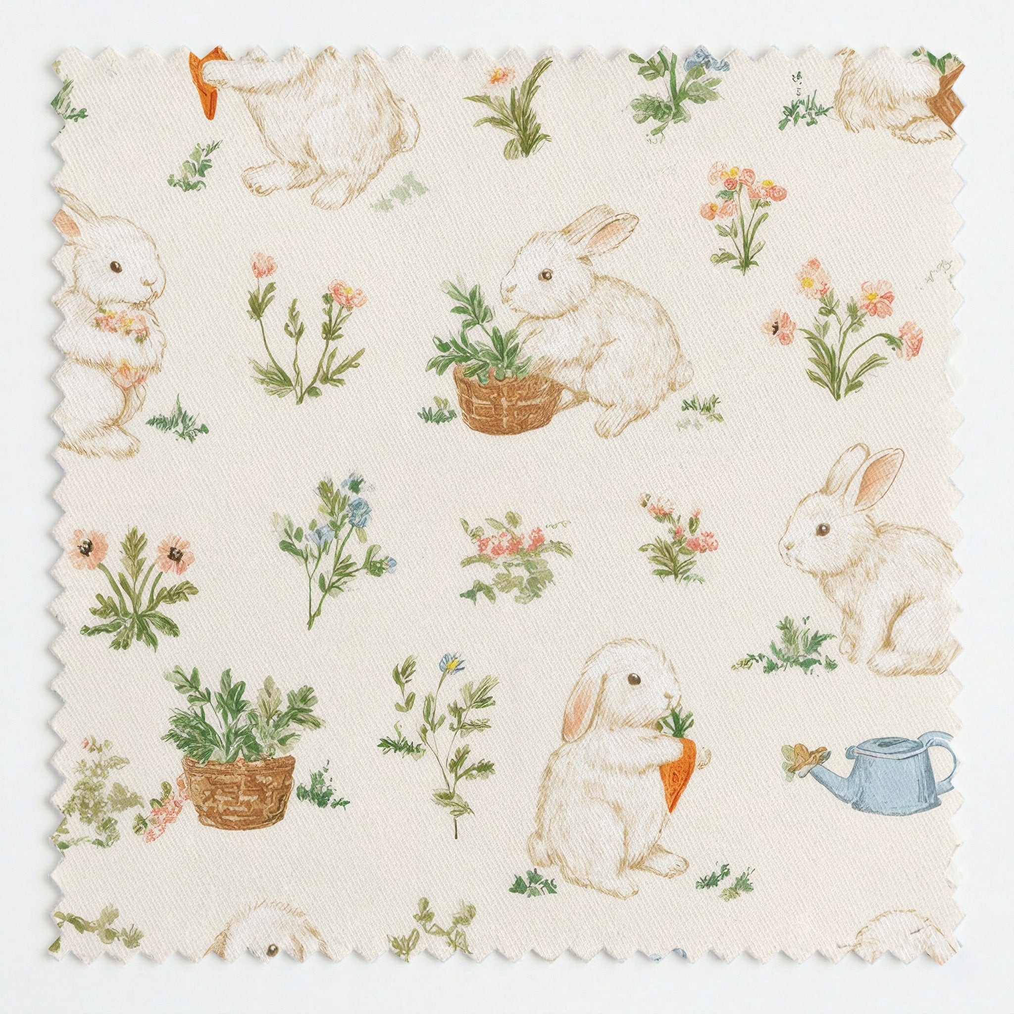 Garden Bunnies - Fabric - Linen Rowe