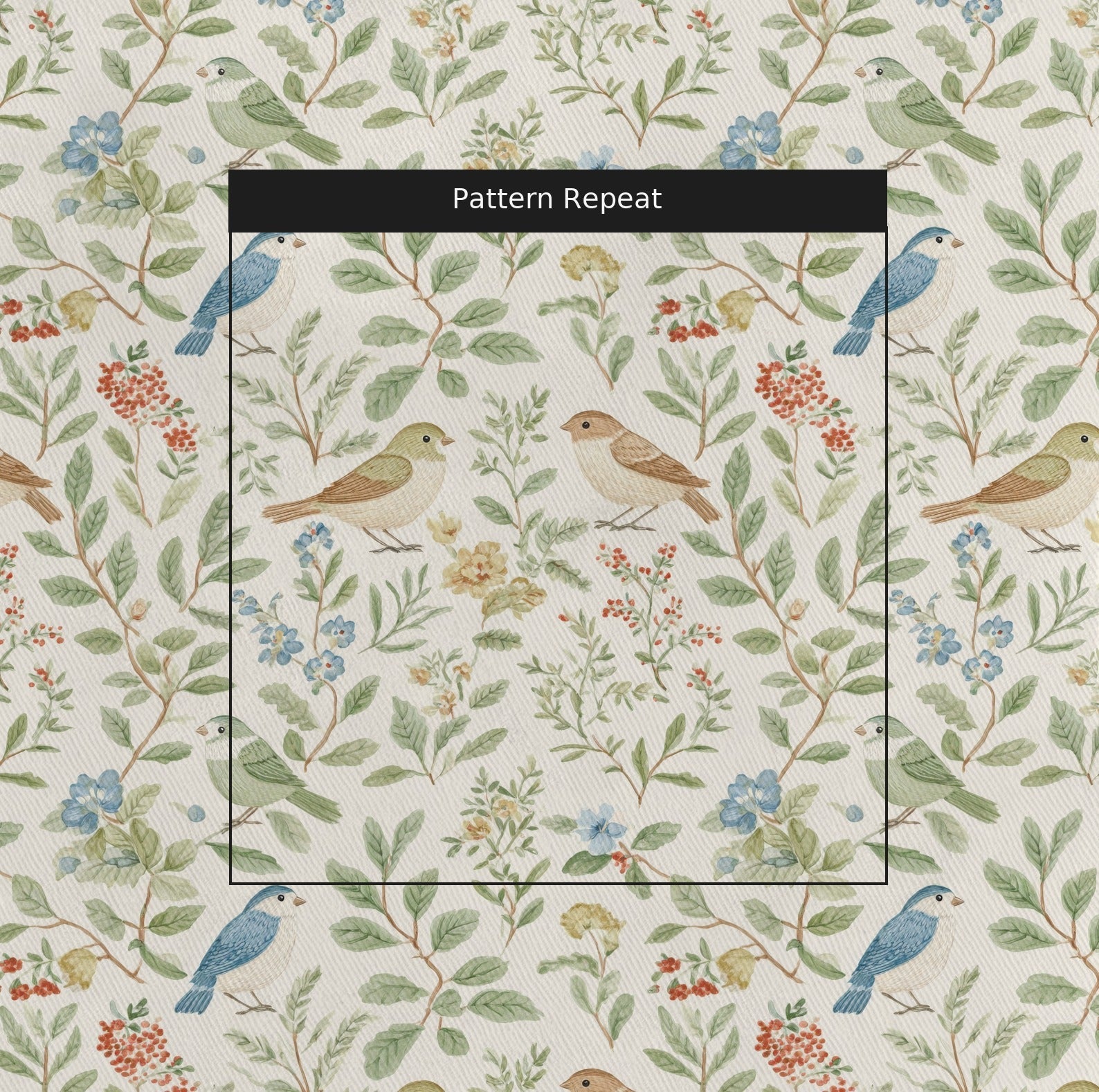Garden Finch - Fabric - Linen Rowe