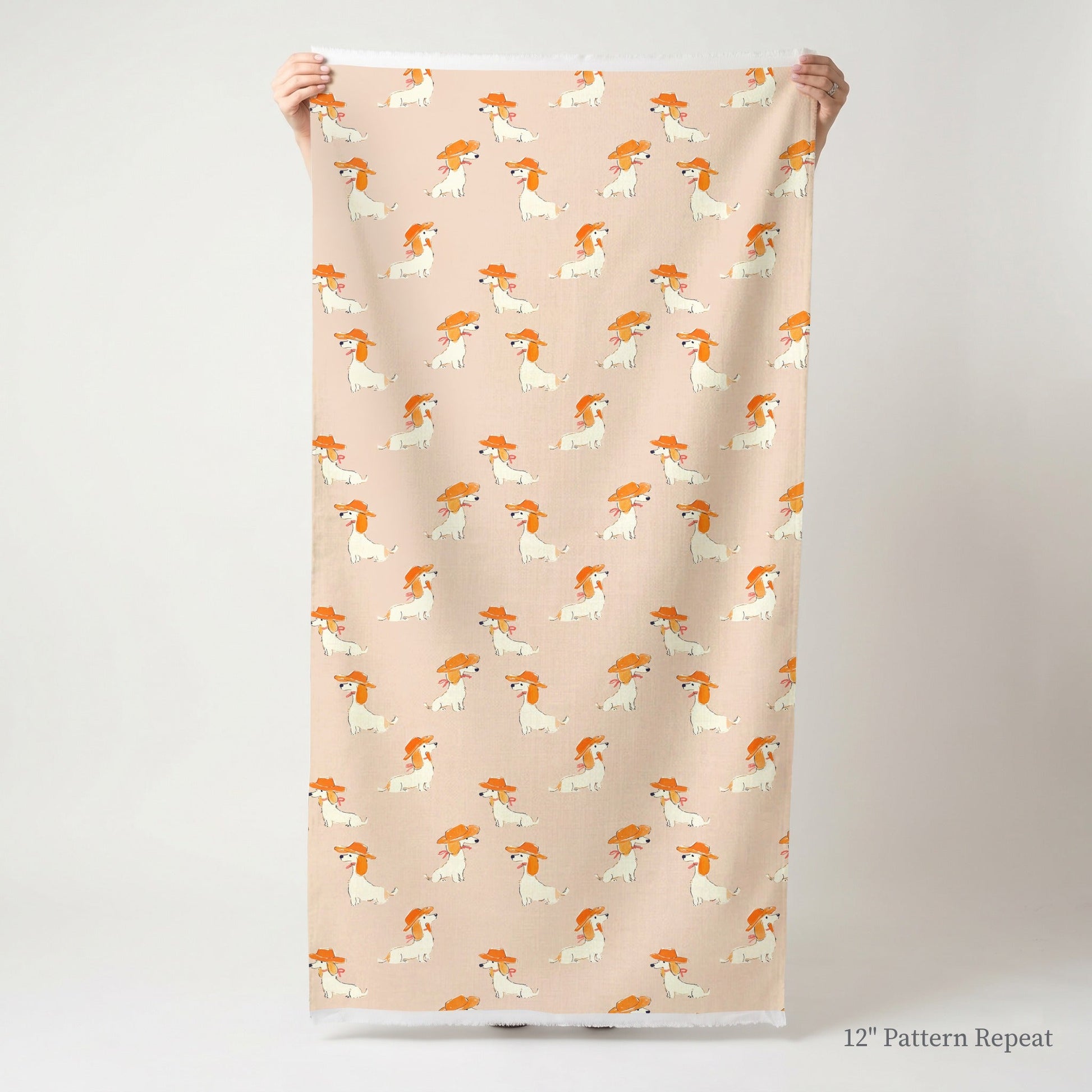 Garden Party Dachshund - Fabric - Linen Rowe