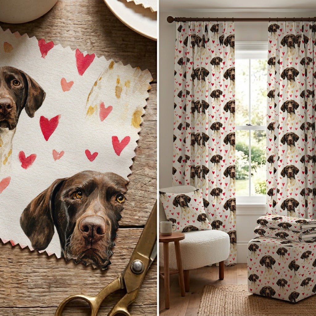 German Shorthaired Pointer Sweetheart - Fabric - Linen Rowe