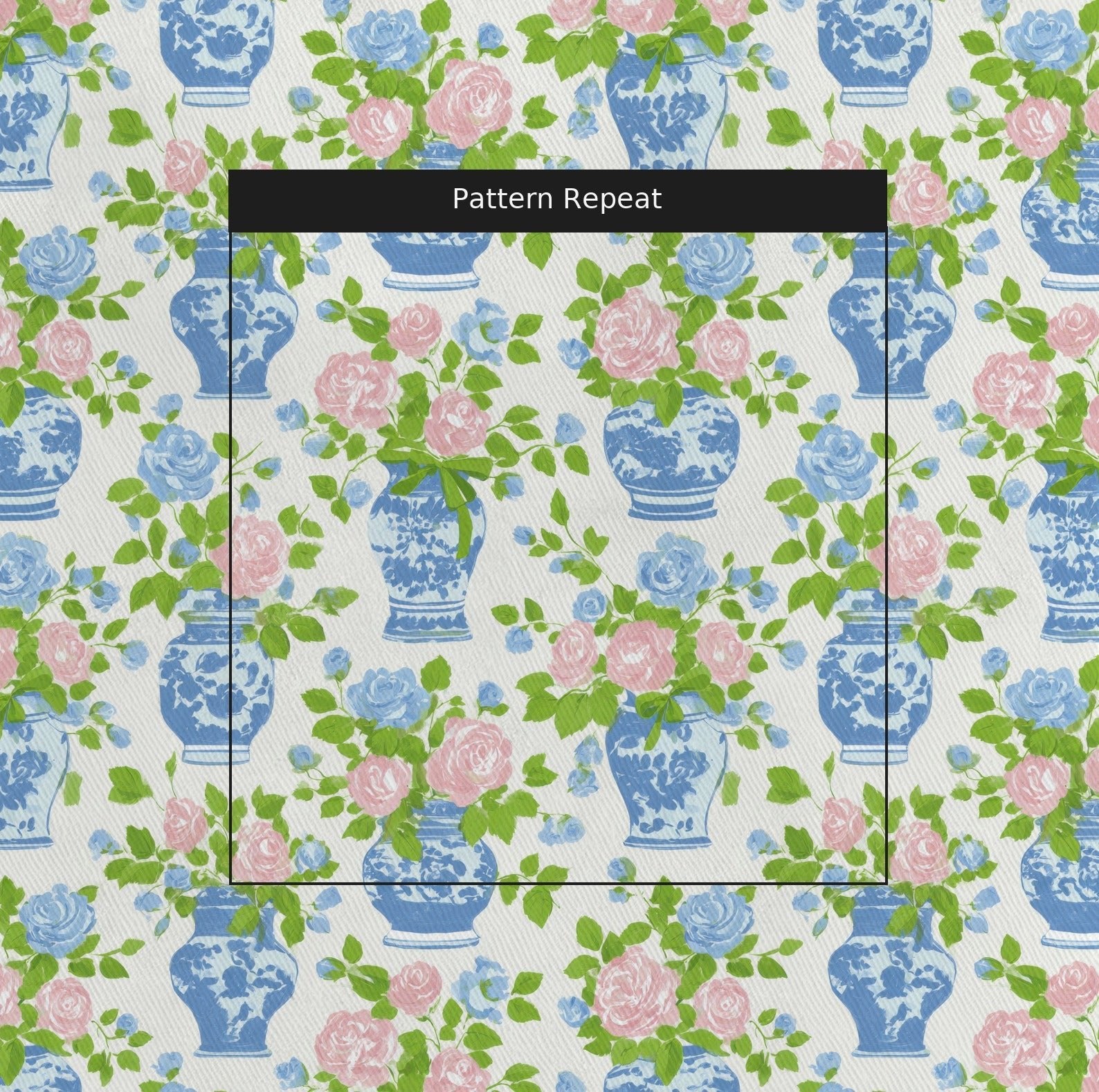 Ginger Jar Florals - Fabric - Linen Rowe