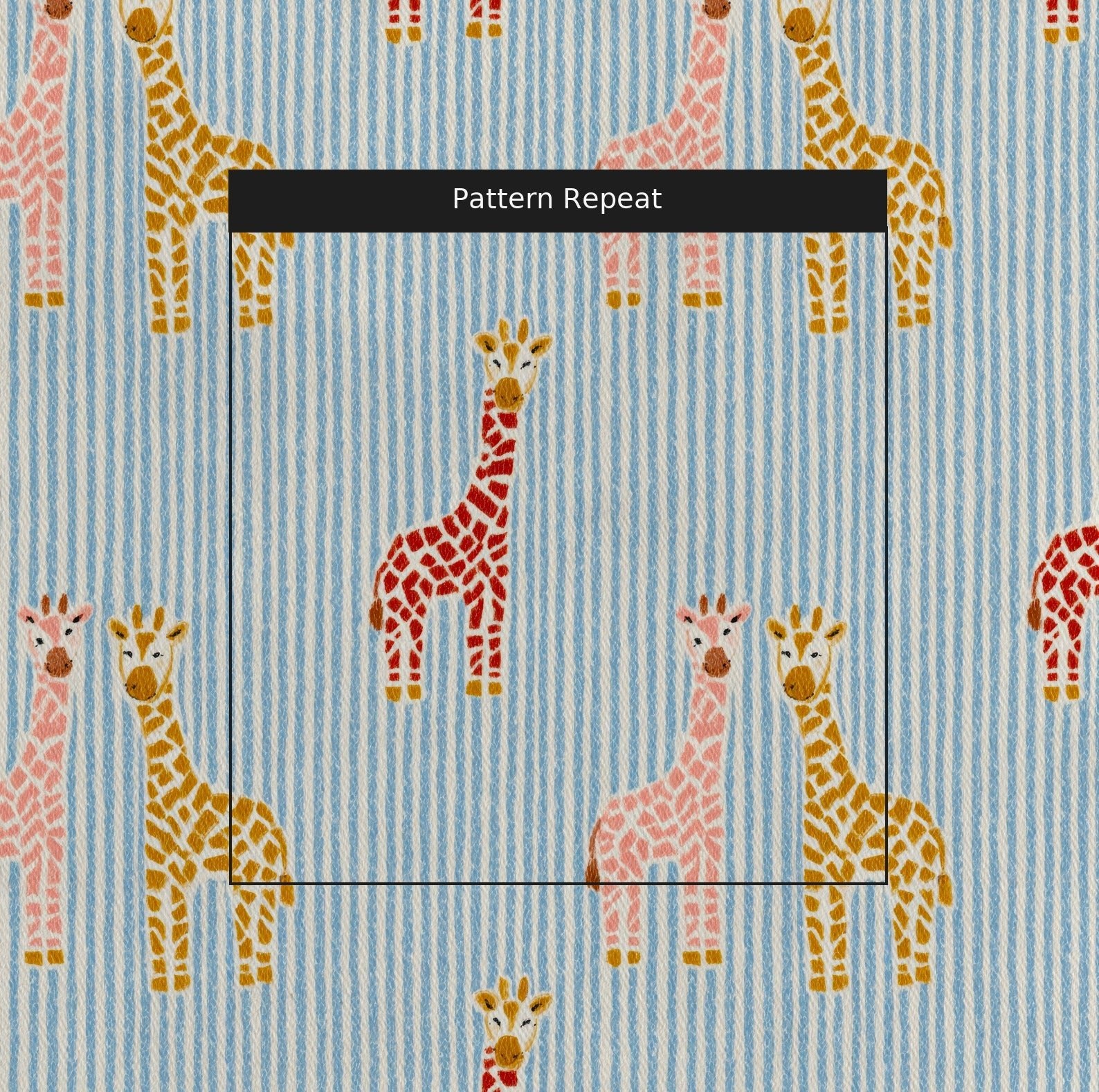 Giraffe Pinstripes - Fabric - Linen Rowe