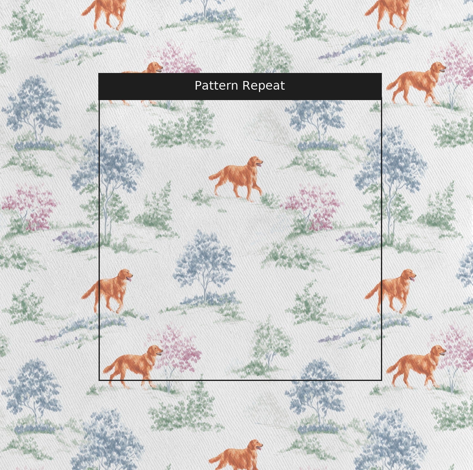 Golden Colorful Forest - Fabric - Linen Rowe
