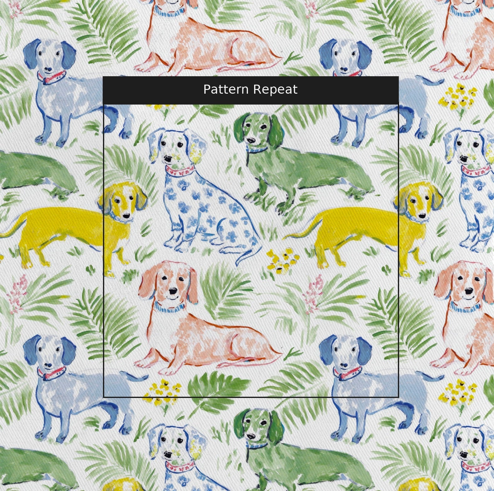 Golden Dachshund - Fabric - Linen Rowe