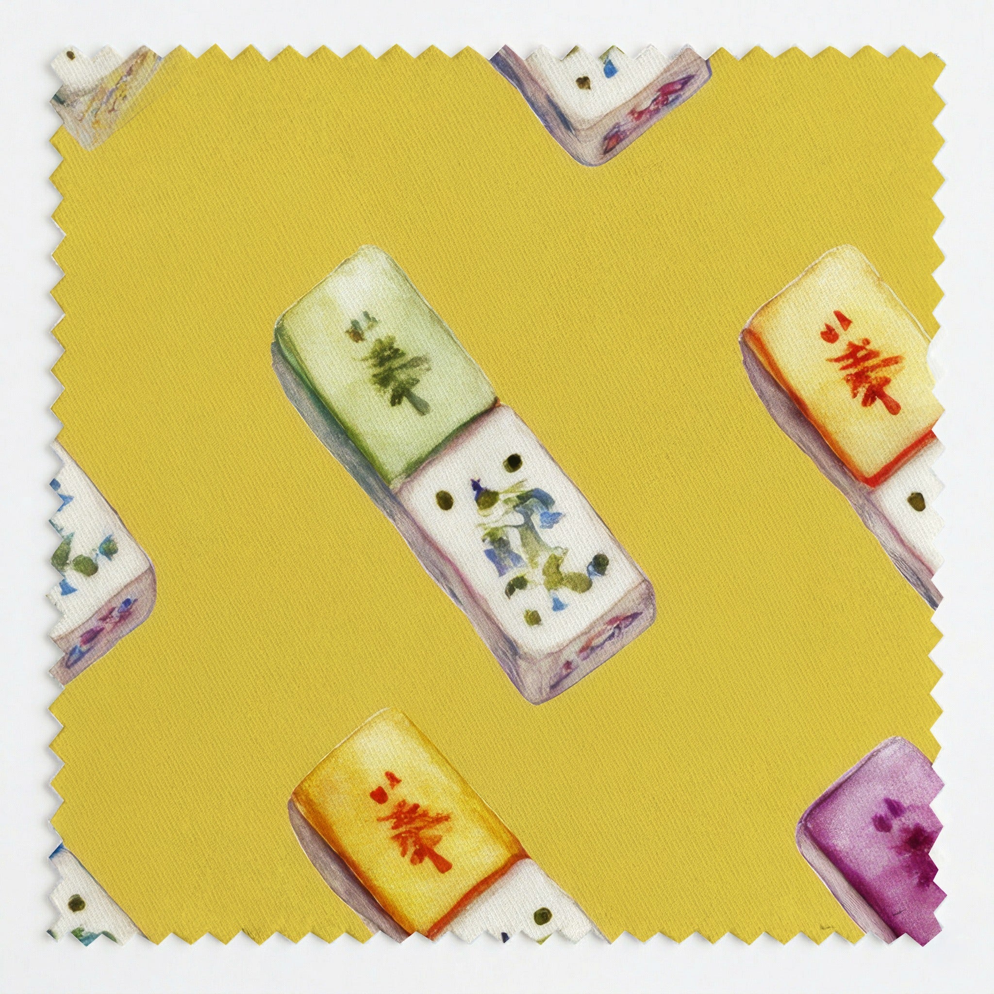 Golden Hour Mahjong Tiles - Fabric - Linen Rowe