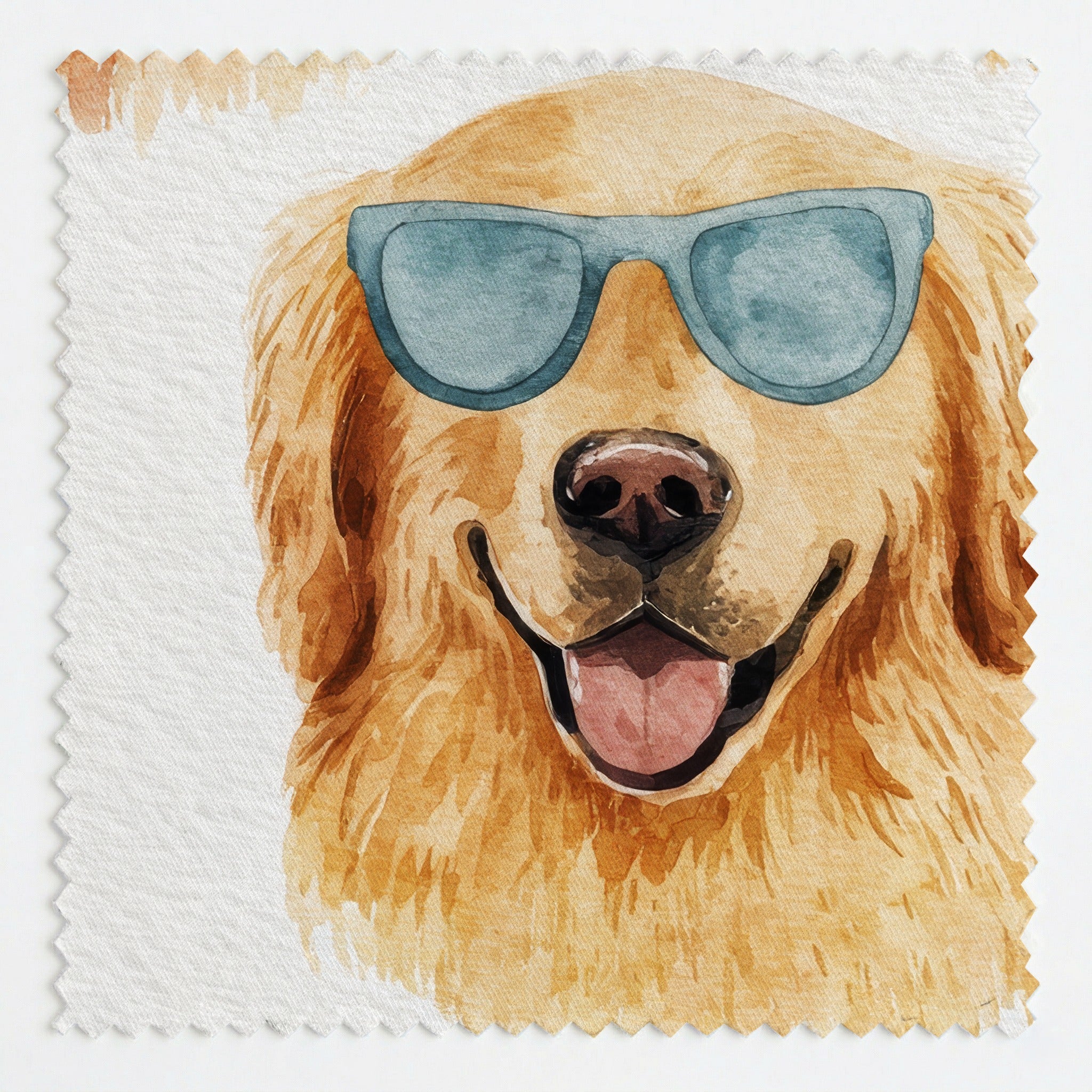 Golden Retriever Cool Shades - Fabric - Linen Rowe