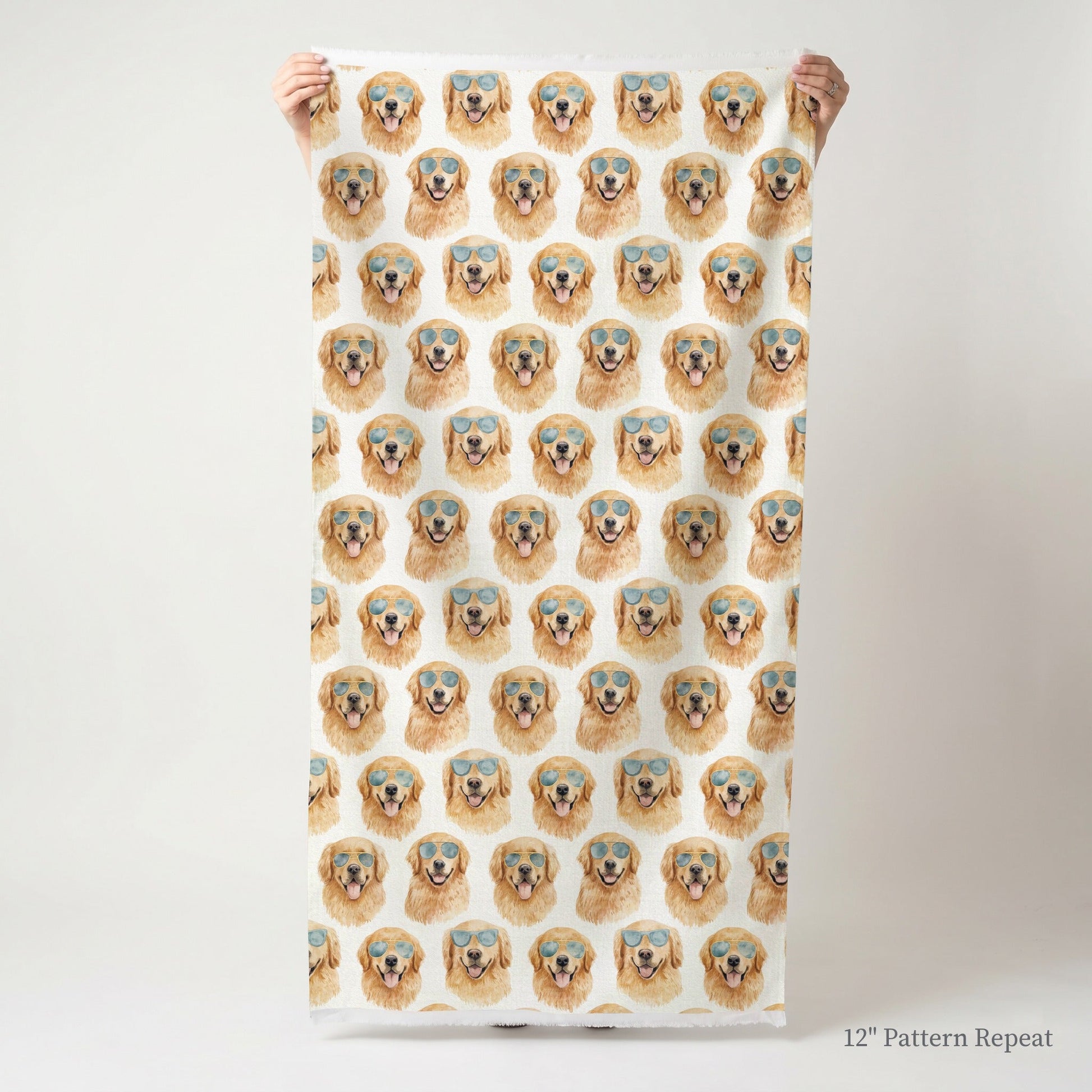 Golden Retriever Cool Shades - Fabric - Linen Rowe