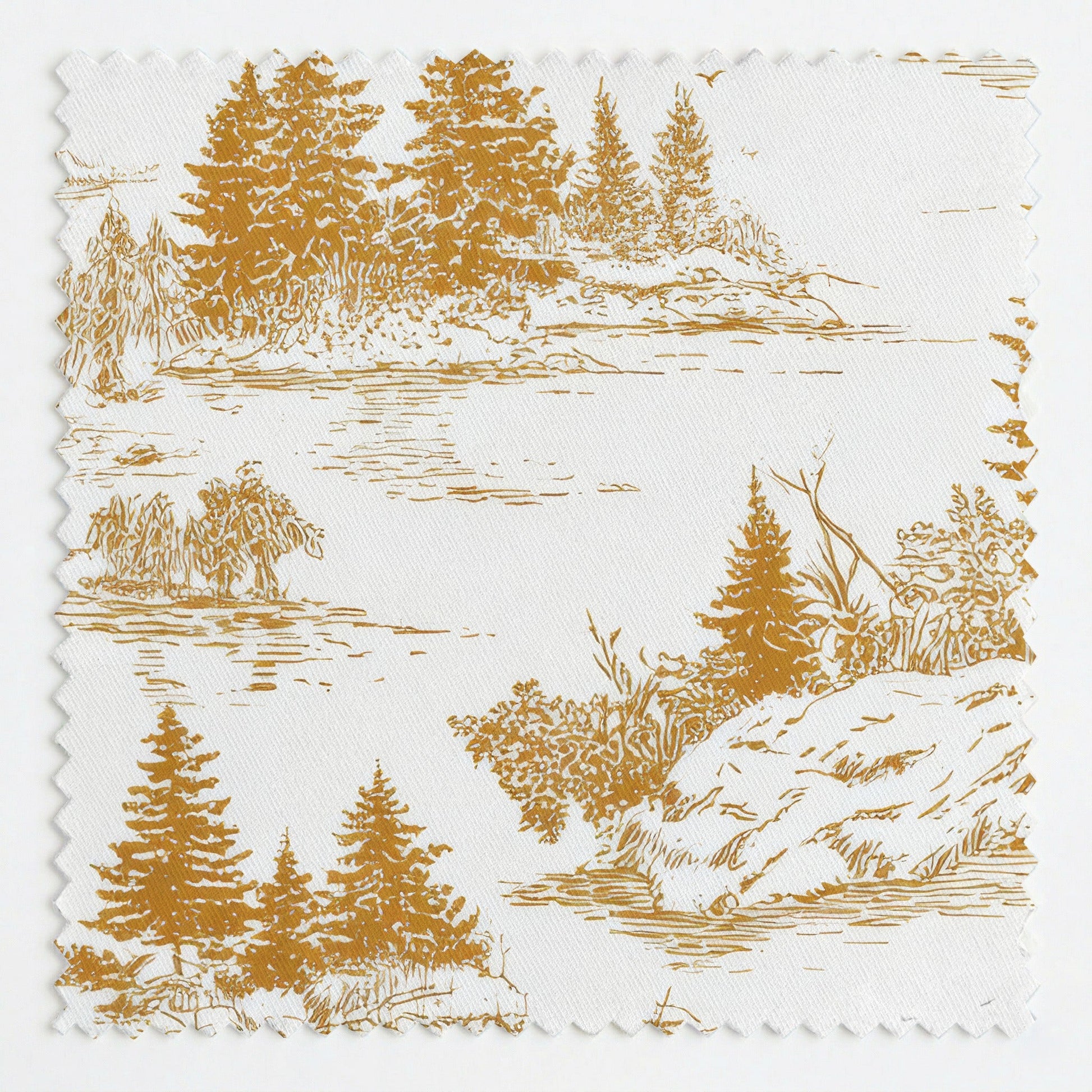 Golden Retriever Country Toile - Fabric - Linen Rowe