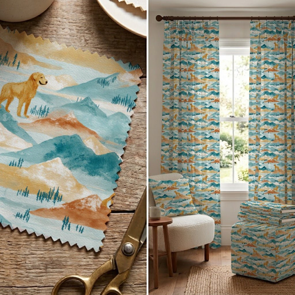 Golden Retriever High Country - Fabric - Linen Rowe