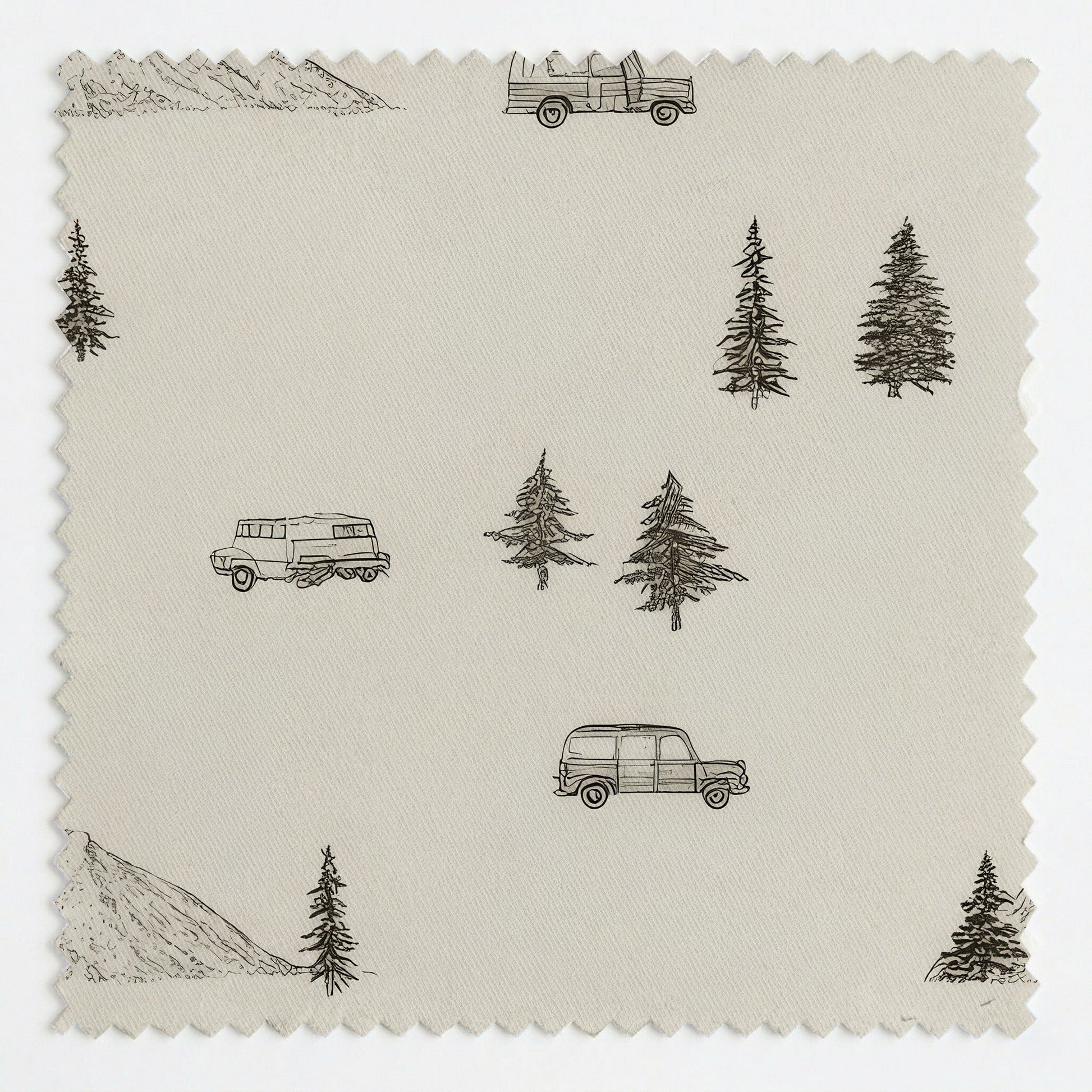 Golden Retriever Road Trip - Fabric - Linen Rowe