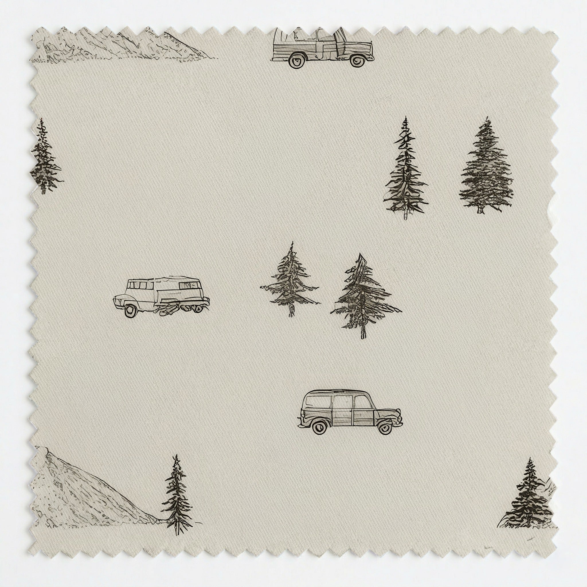 Golden Retriever Road Trip - Fabric - Linen Rowe