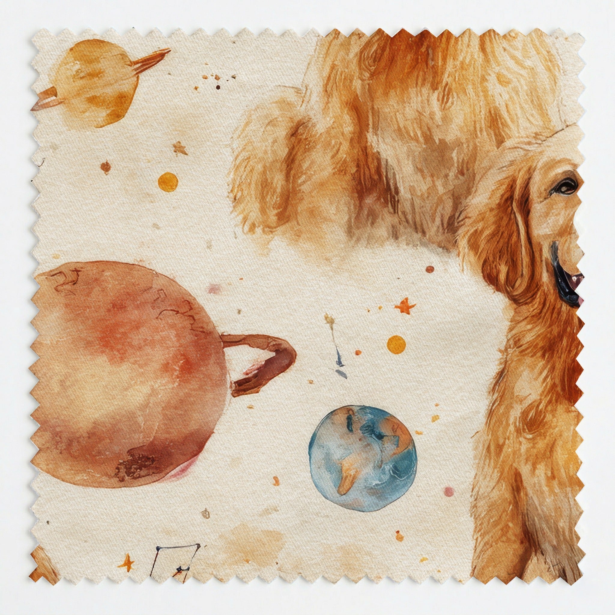 Golden Retriever Stargazer - Fabric - Linen Rowe