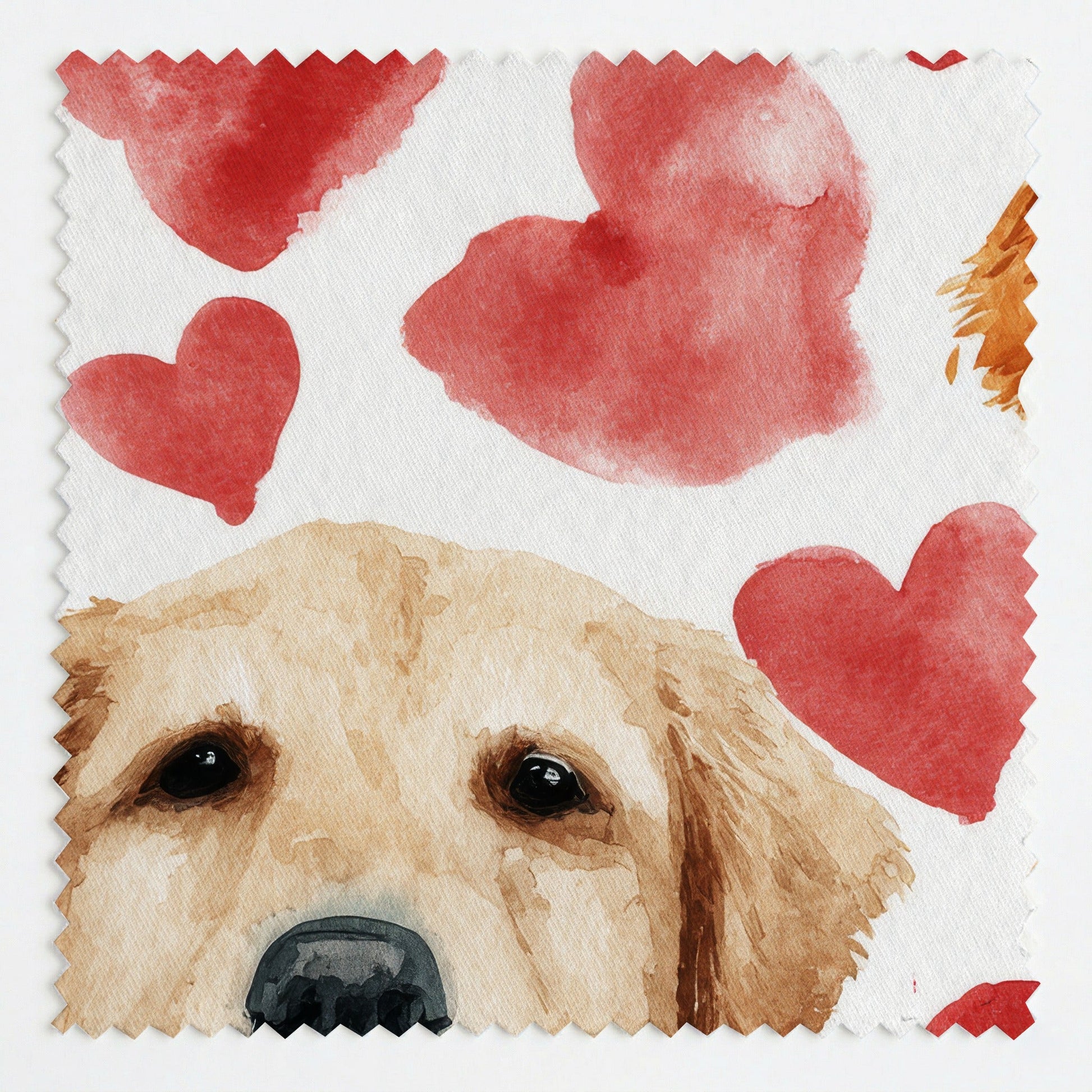 Golden Retriever Sweetheart - Fabric - Linen Rowe