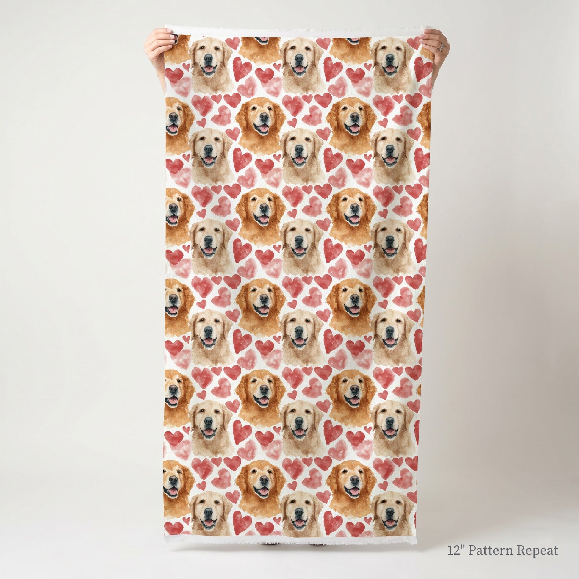 Golden Retriever Sweetheart - Fabric - Linen Rowe