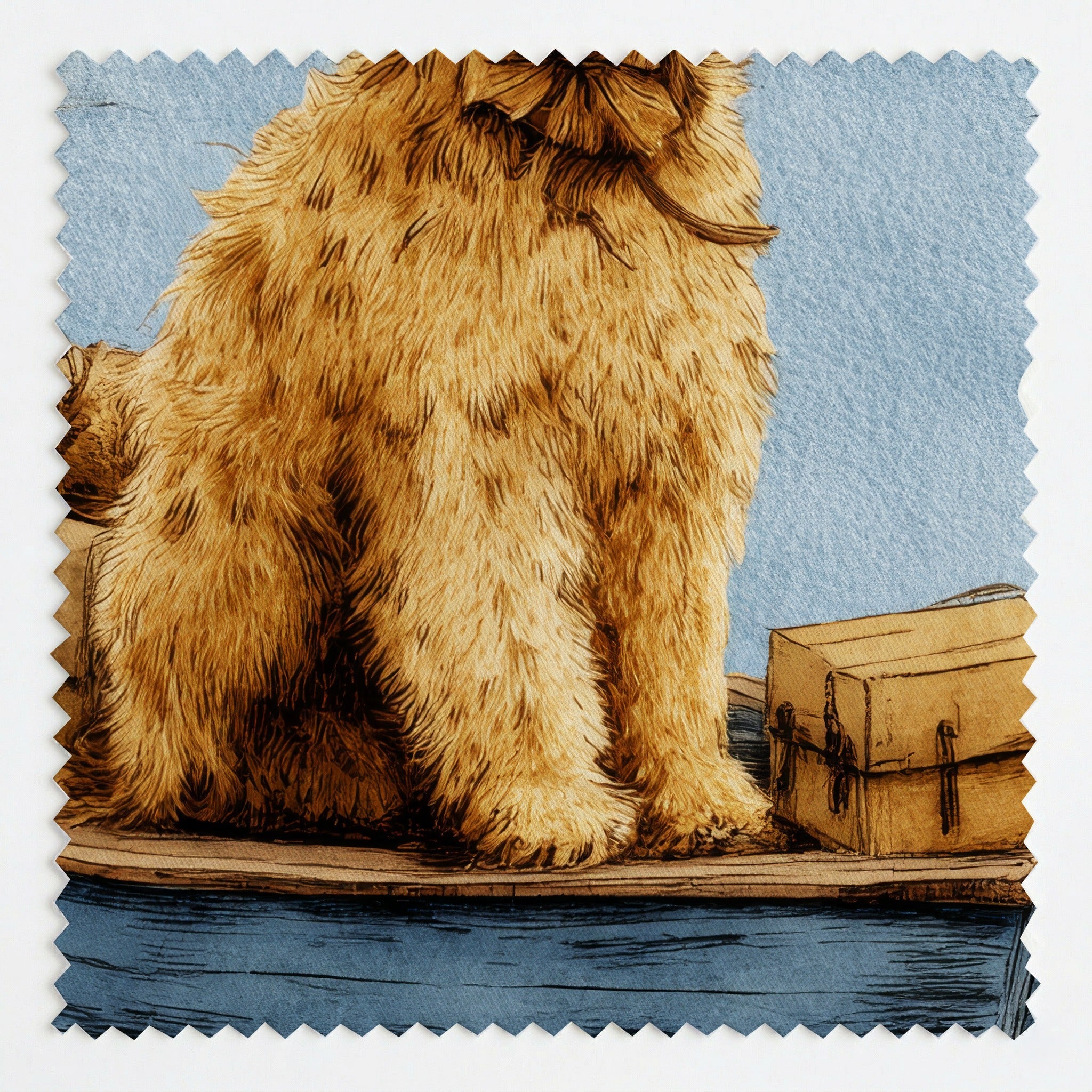 Goldendoodle Boat Day - Fabric - Linen Rowe
