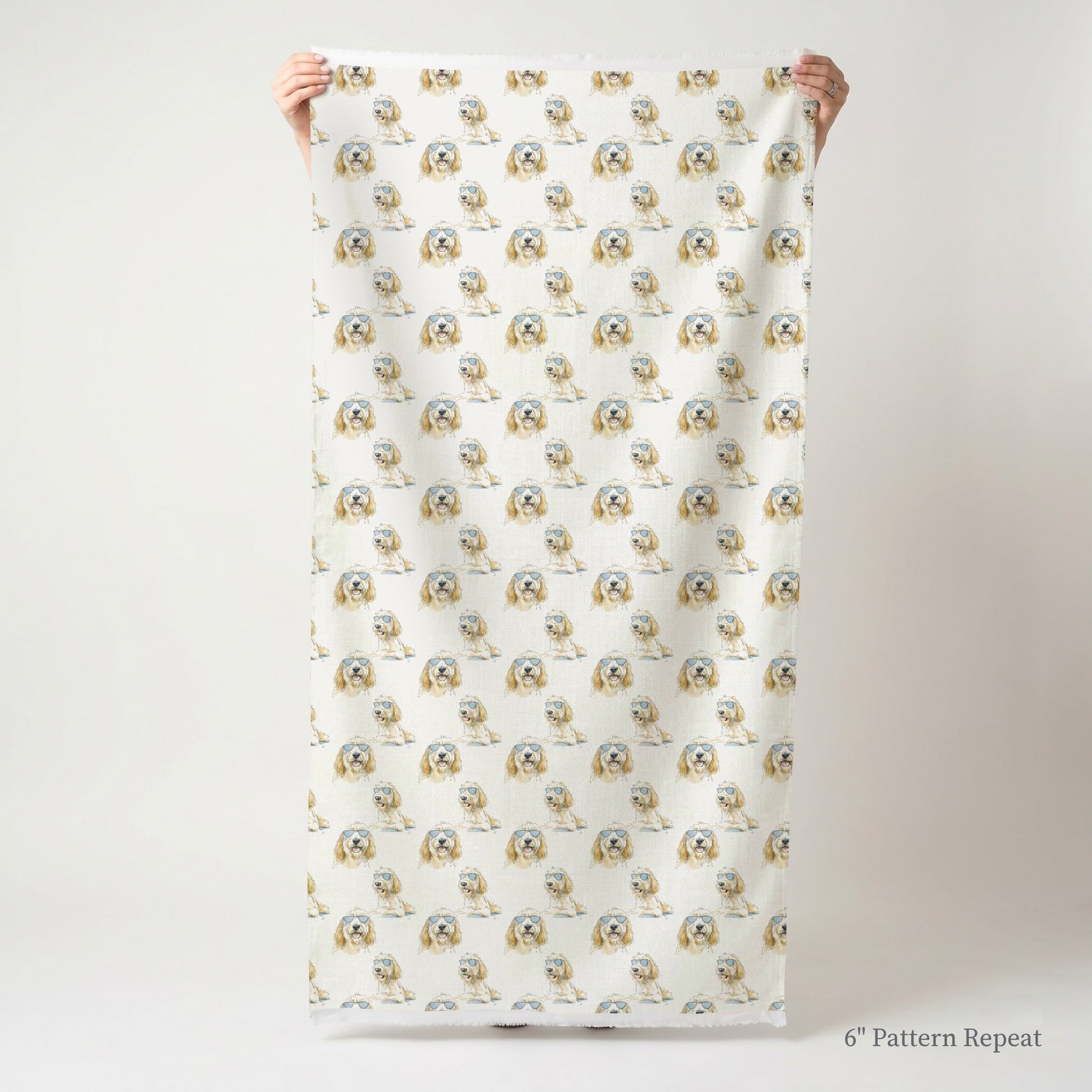 Goldendoodle Cool Shades - Fabric - Linen Rowe