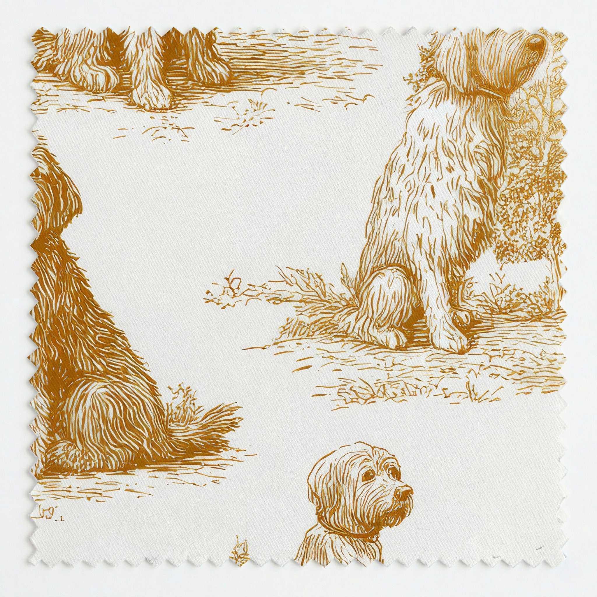 Goldendoodle Country Toile - Fabric - Linen Rowe