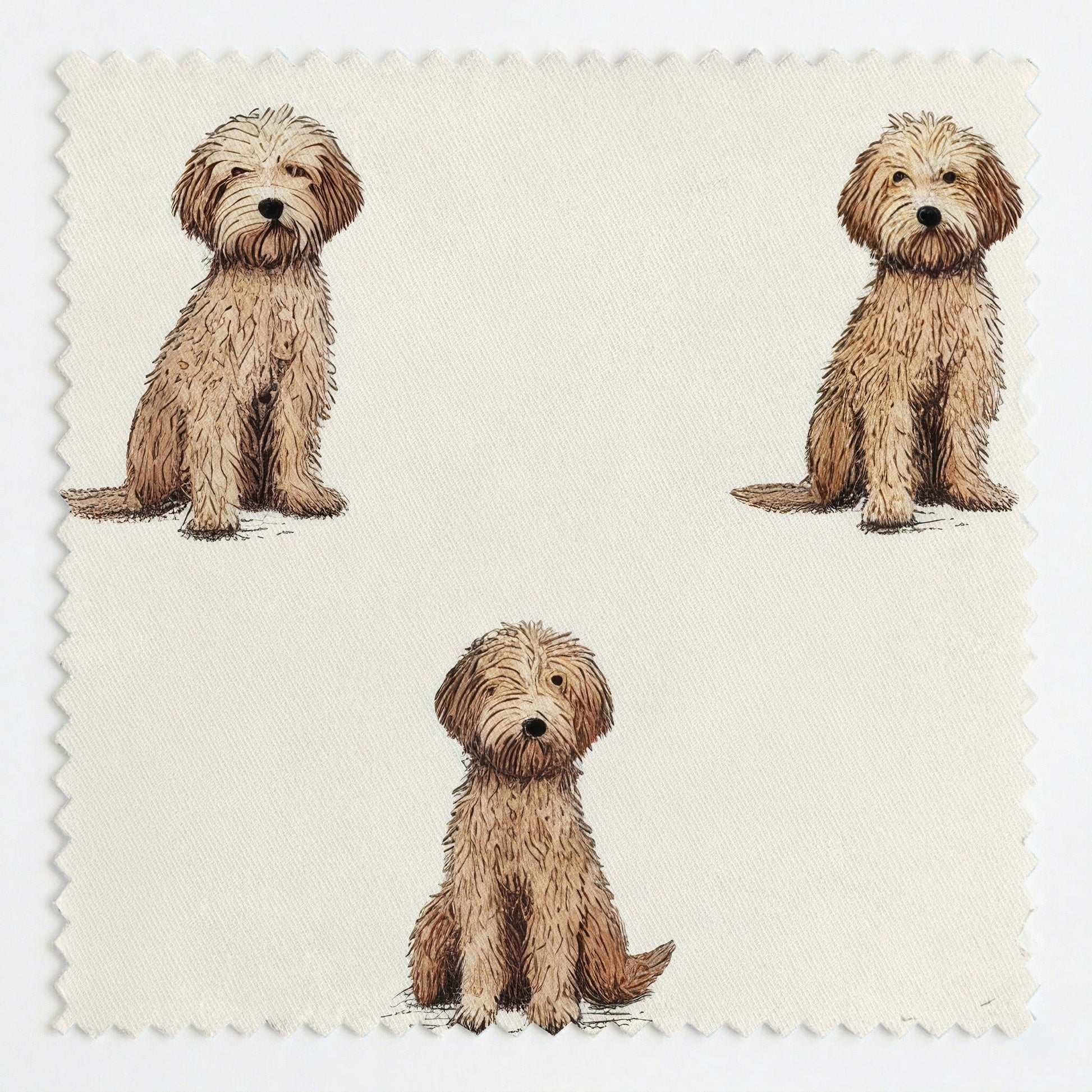 Goldendoodle Ditsy Cream - Fabric - Linen Rowe