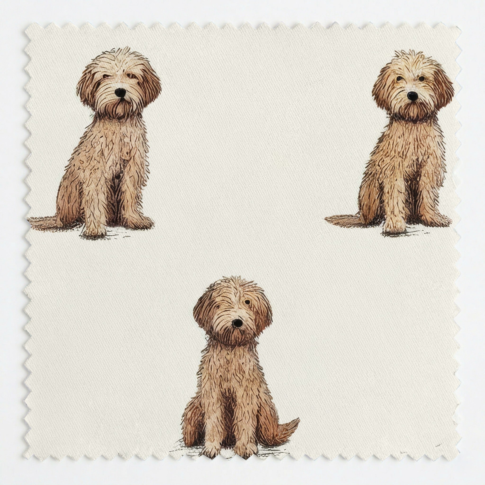 Goldendoodle Ditsy Cream - Fabric - Linen Rowe