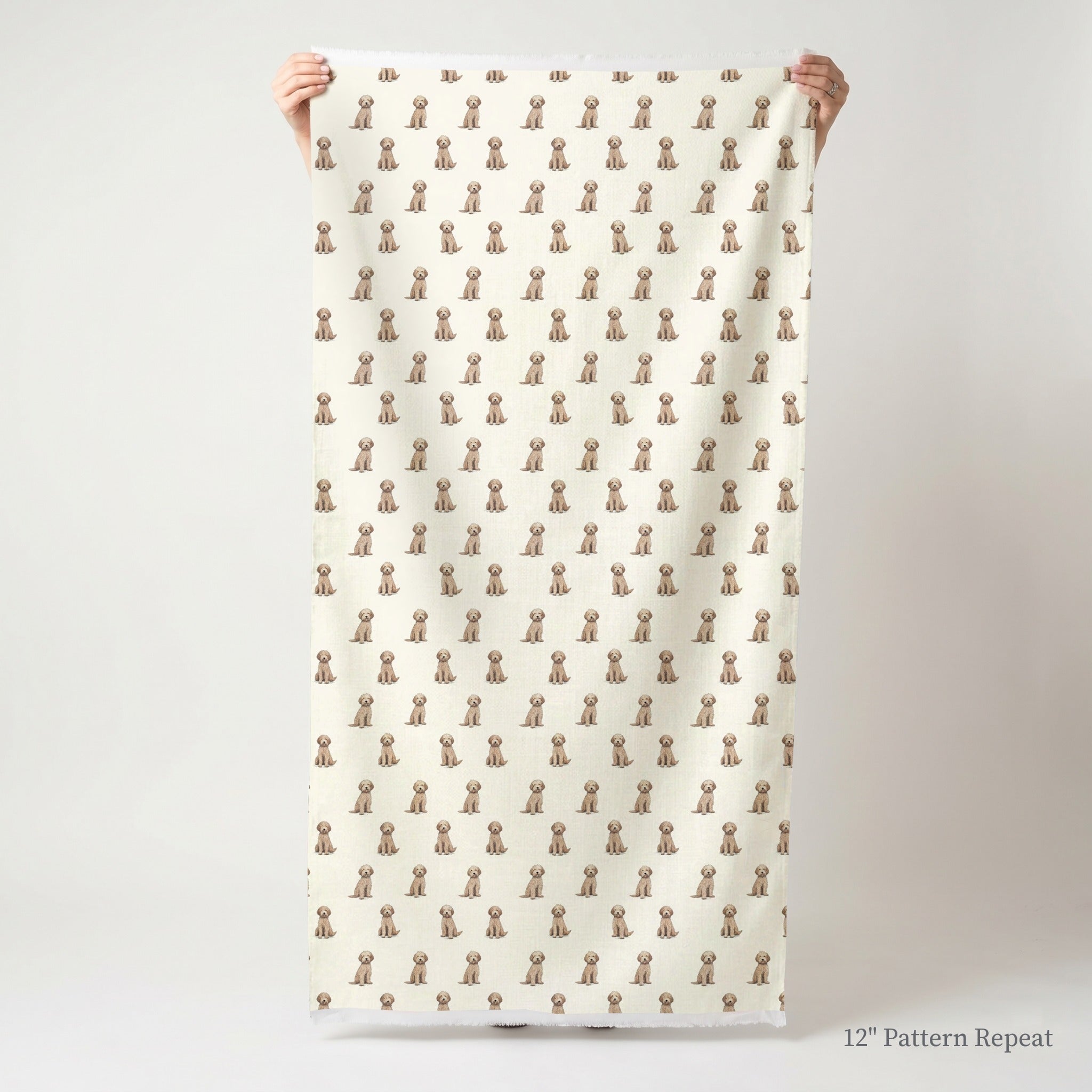 Goldendoodle Ditsy Cream - Fabric - Linen Rowe