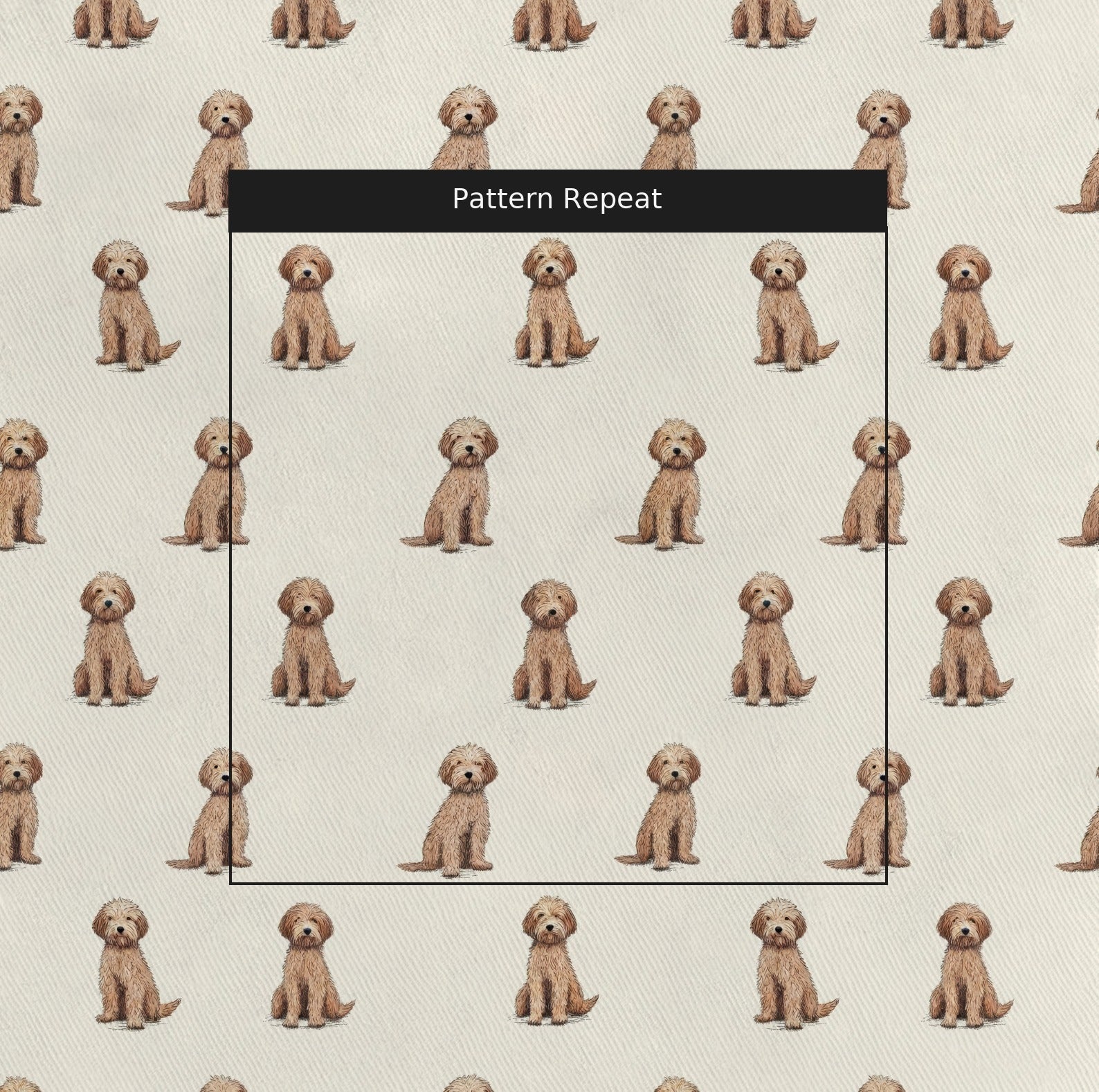 Goldendoodle Ditsy Cream - Fabric - Linen Rowe