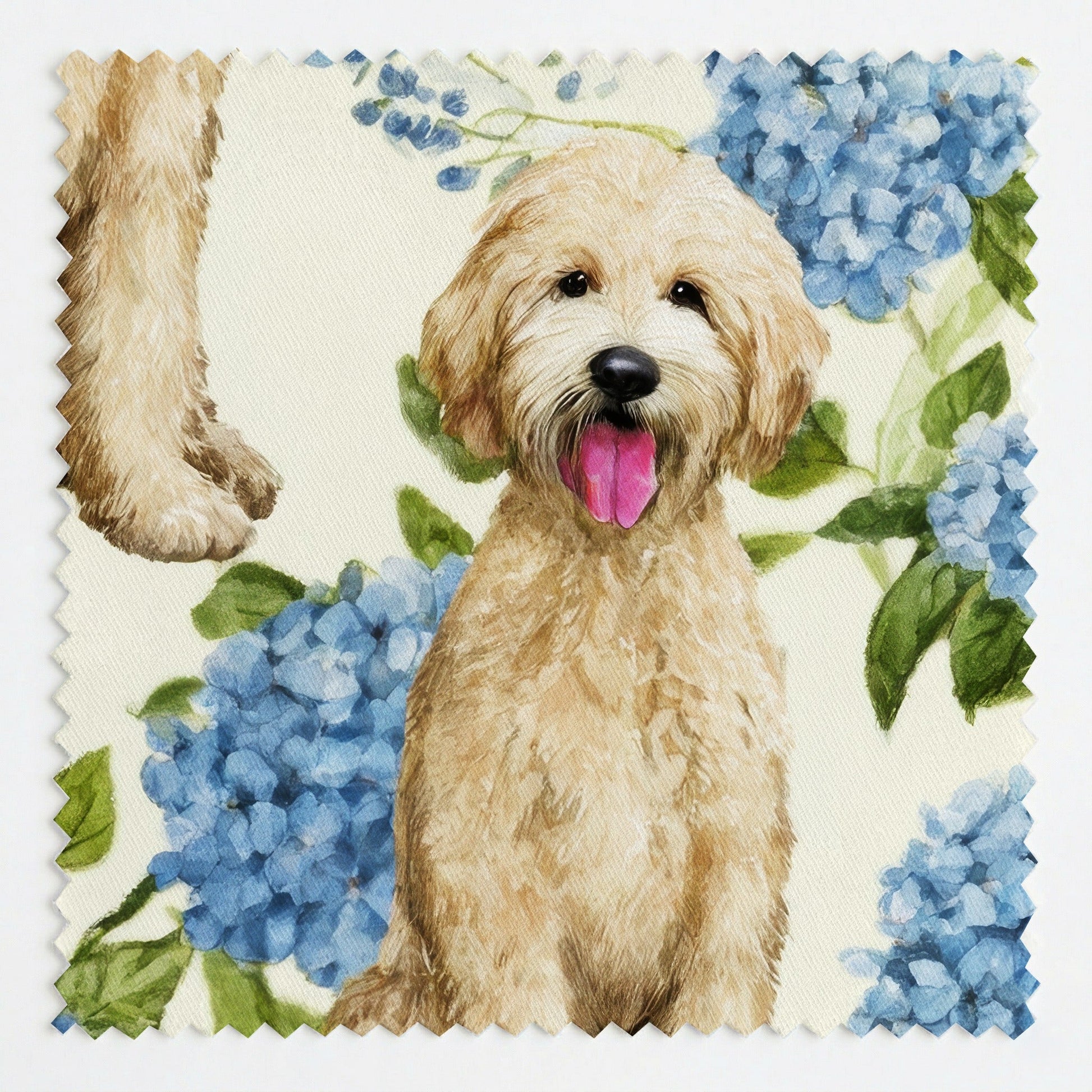 Goldendoodle Hydrangeas - Fabric - Linen Rowe