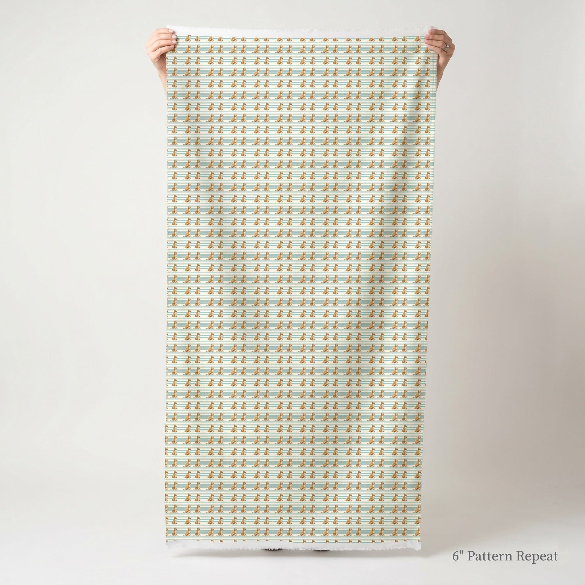 Goldendoodle Stripes - Fabric - Linen Rowe