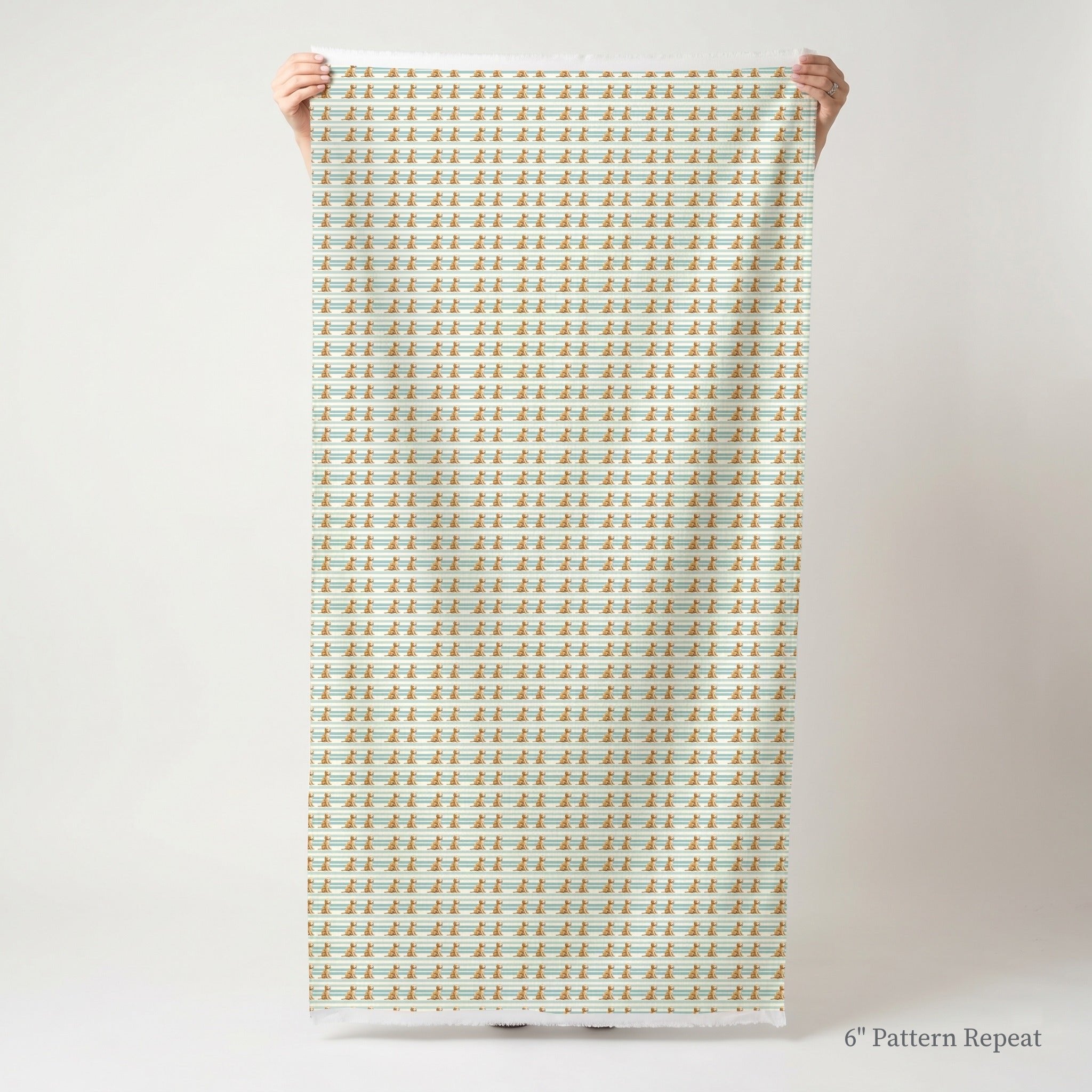 Goldendoodle Stripes - Fabric - Linen Rowe