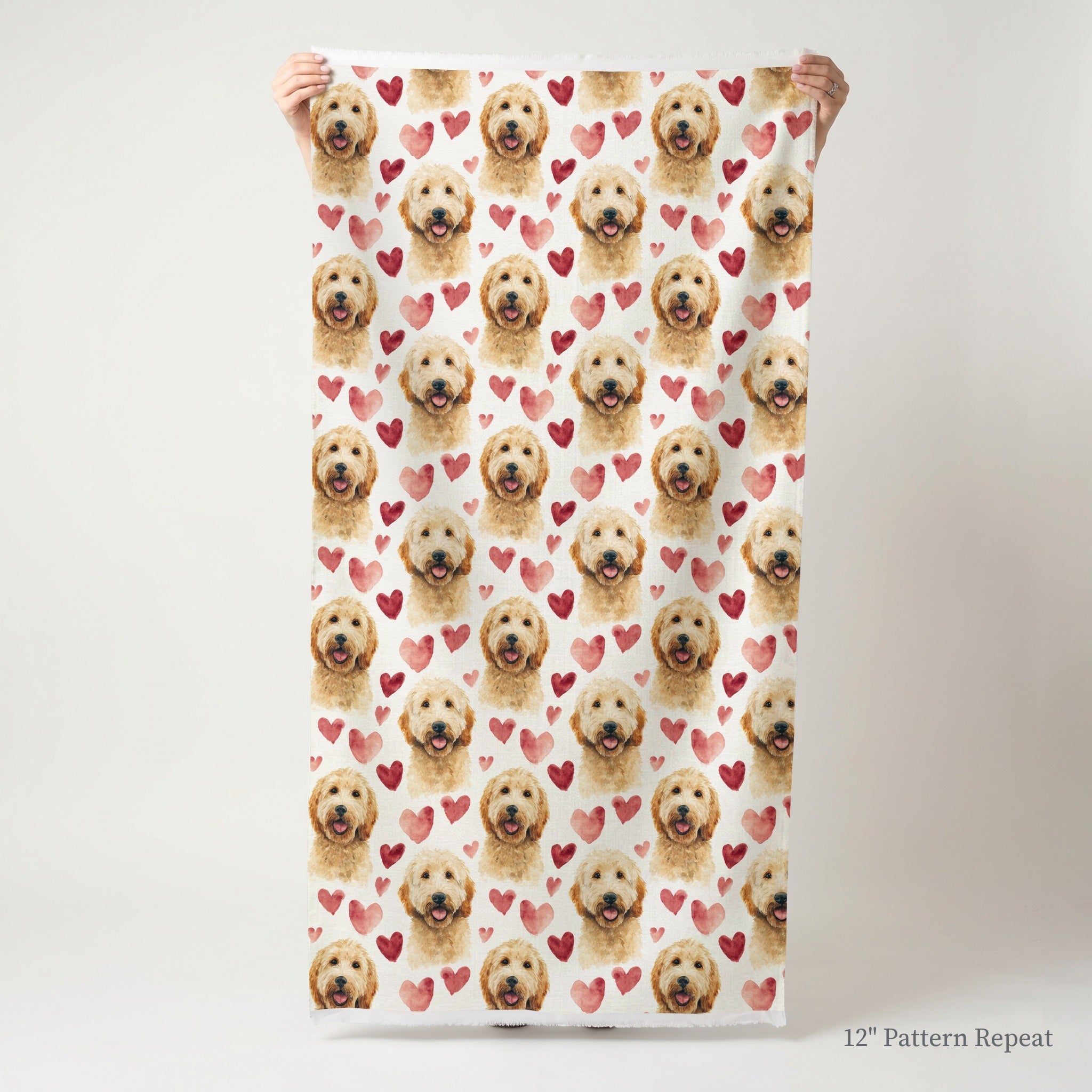 Goldendoodle Sweetheart - Fabric - Linen Rowe