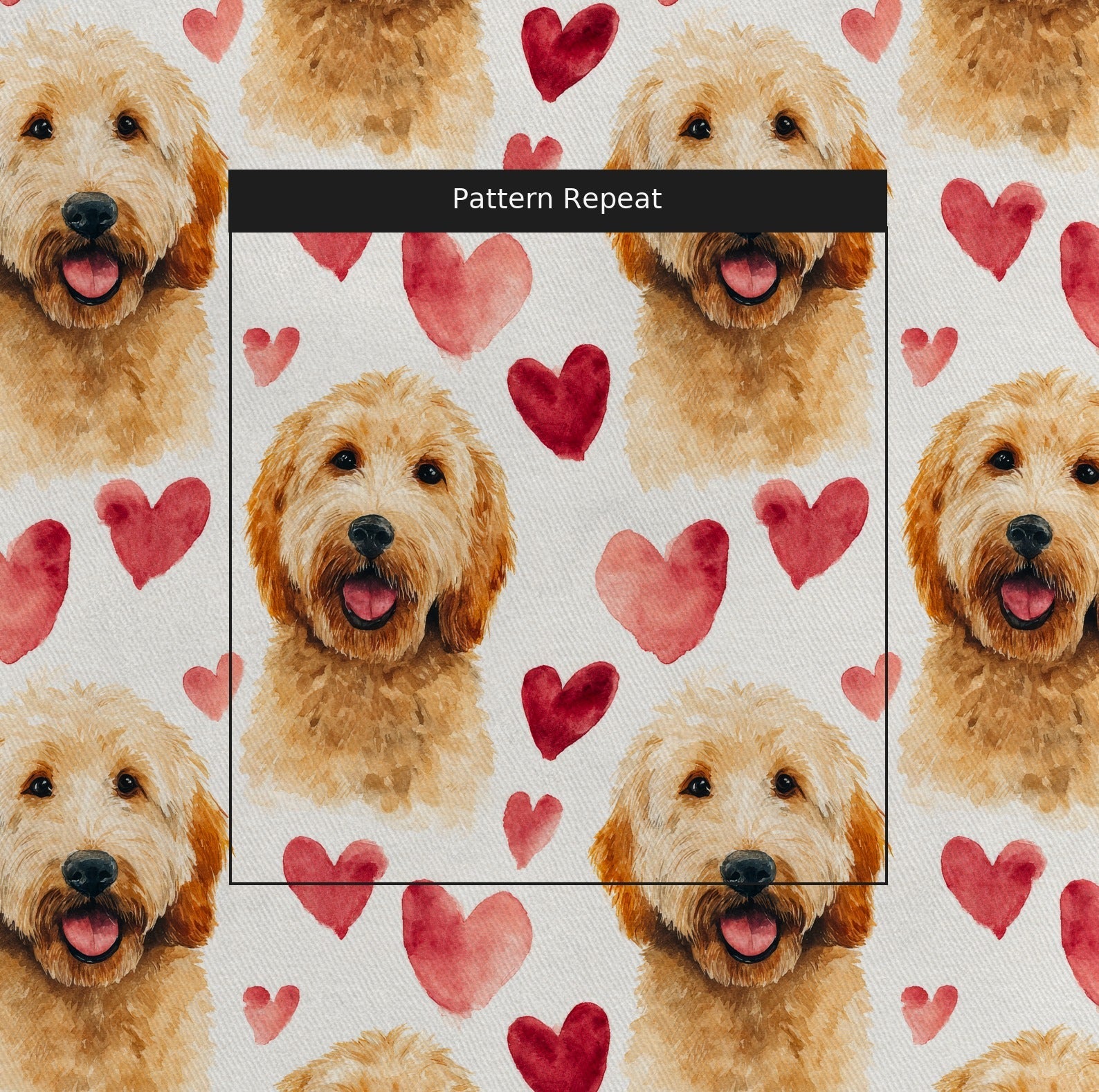 Goldendoodle Sweetheart - Fabric - Linen Rowe