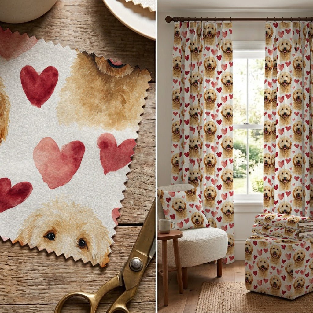 Goldendoodle Sweetheart - Fabric - Linen Rowe