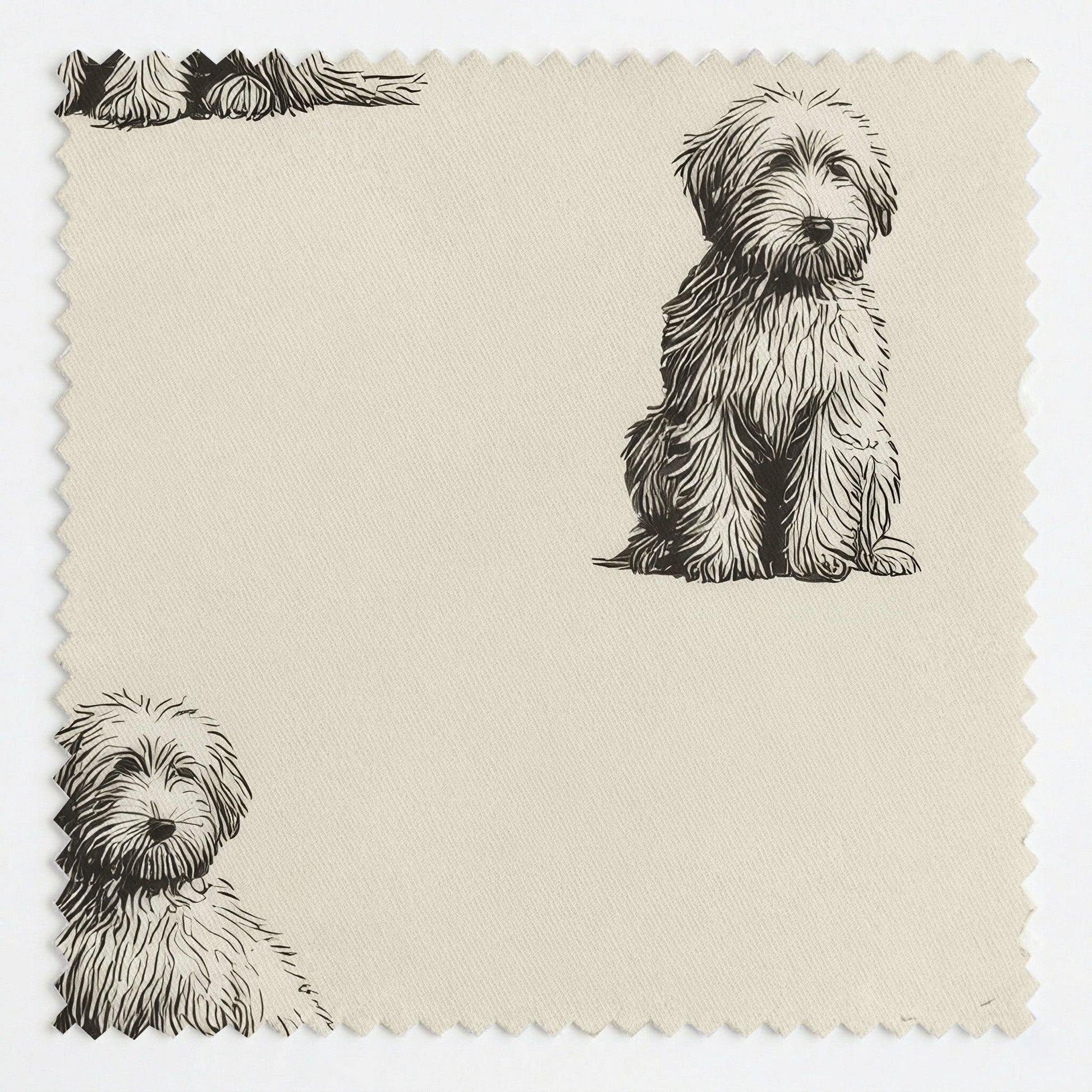 Goldendoodle Tiny Print - Fabric - Linen Rowe