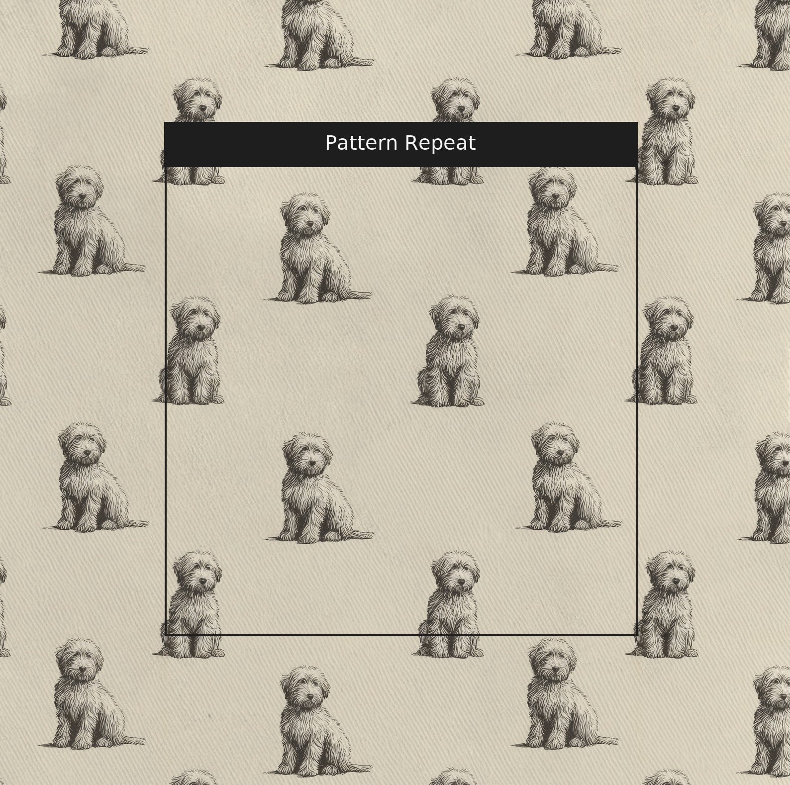 Goldendoodle Tiny Print - Fabric - Linen Rowe