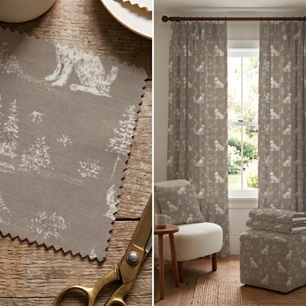 Goldendoodle Tonal Print - Fabric - Linen Rowe