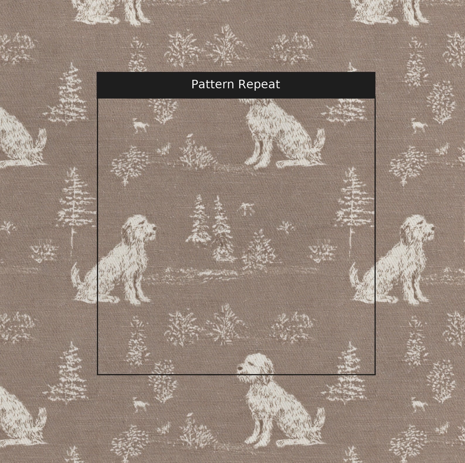 Goldendoodle Tonal Print - Fabric - Linen Rowe
