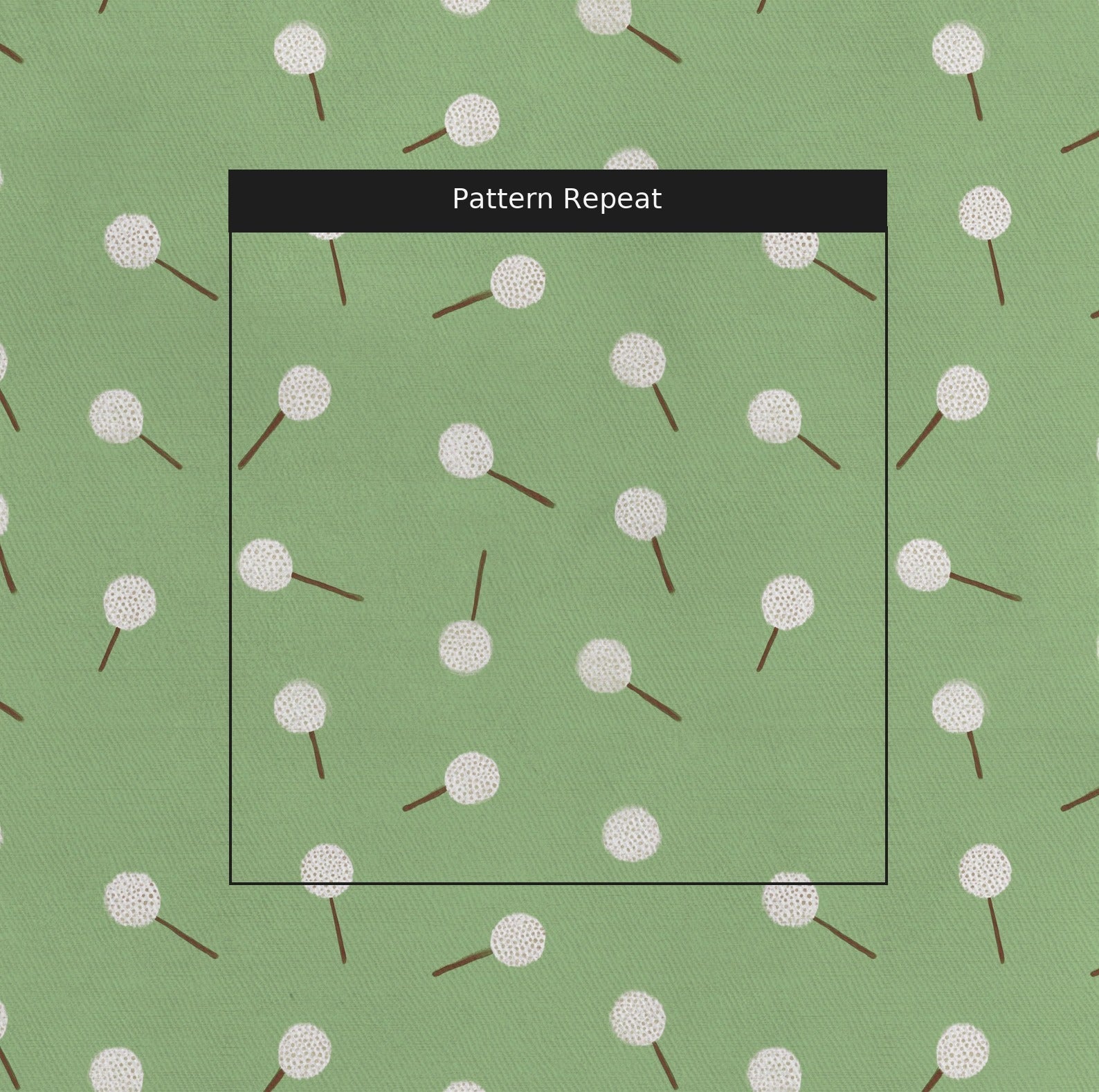 Golf Balls On Tees - Fabric - Linen Rowe