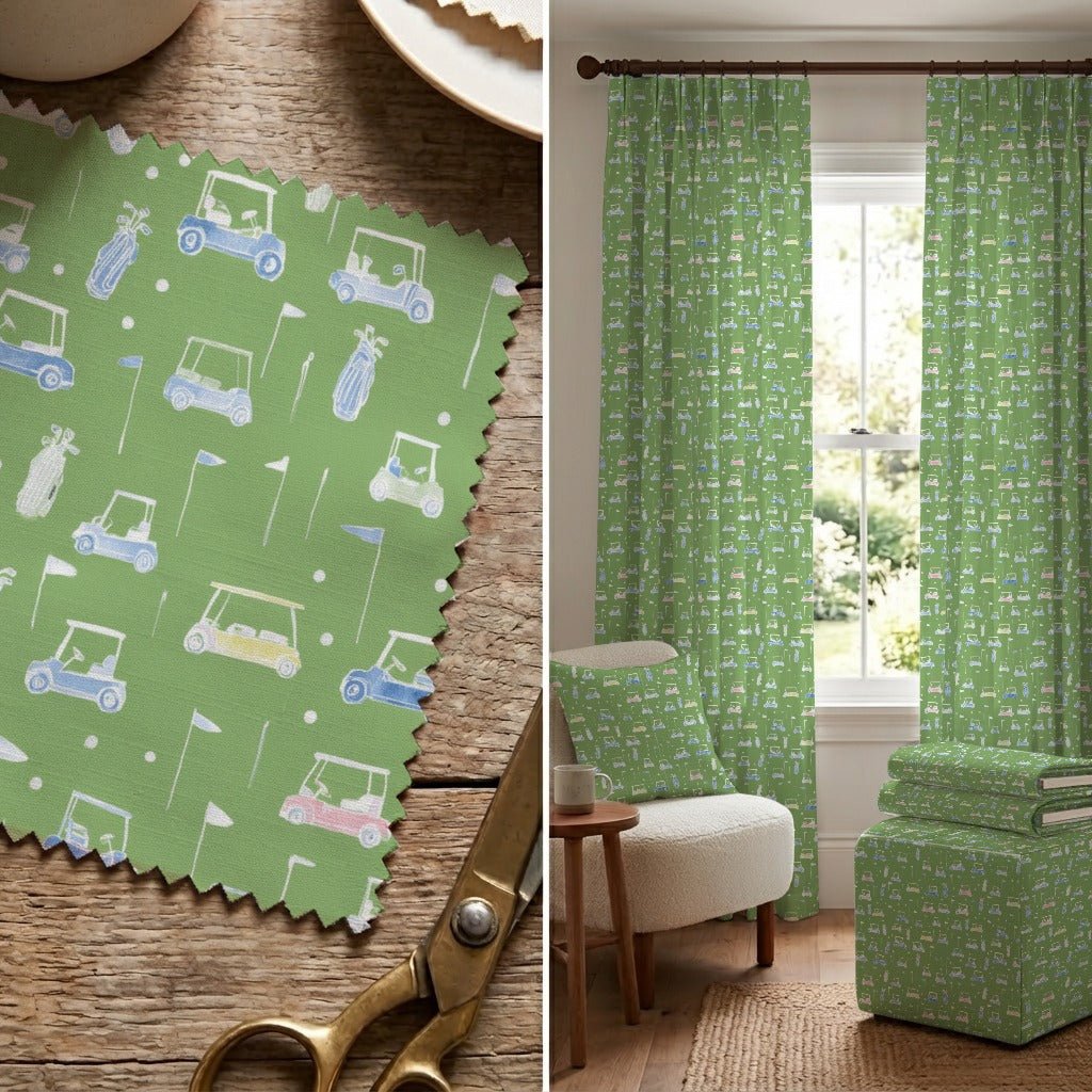 Golfing and Go Karting - Fabric - Linen Rowe