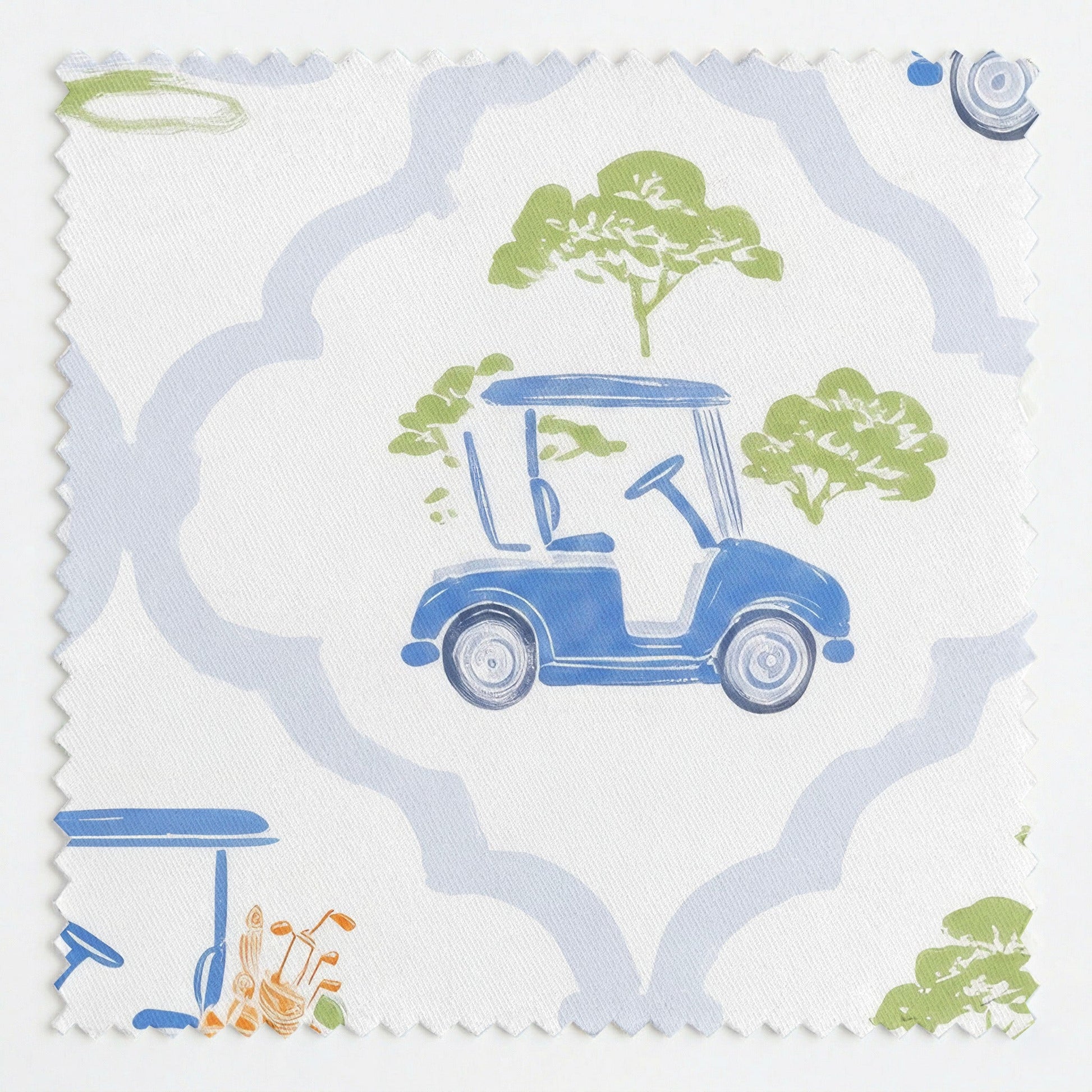 Golfing Quatrefoil - Fabric - Linen Rowe