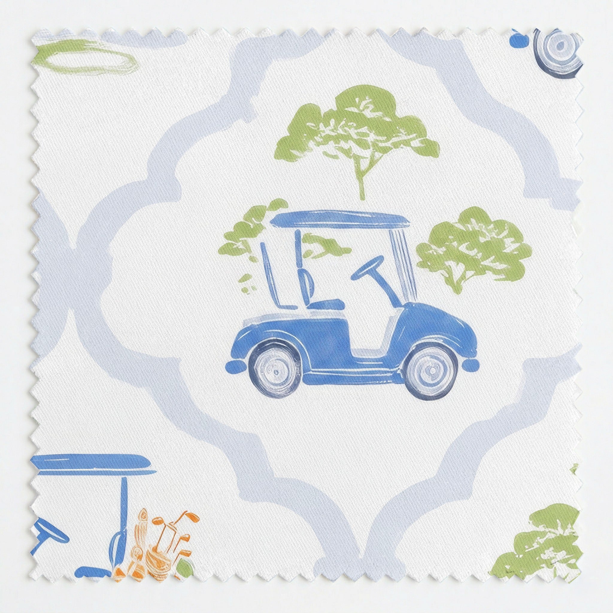 Golfing Quatrefoil - Fabric - Linen Rowe