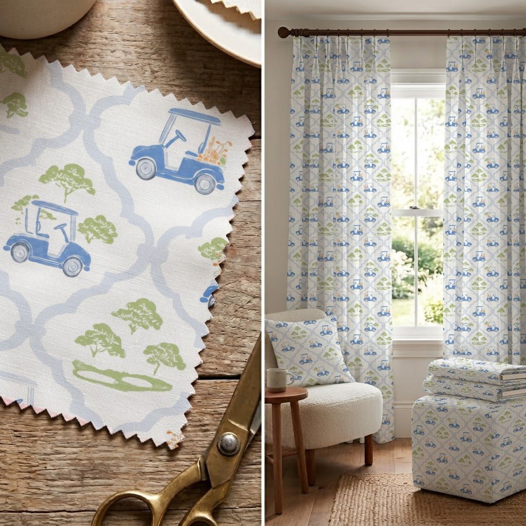 Golfing Quatrefoil - Fabric - Linen Rowe