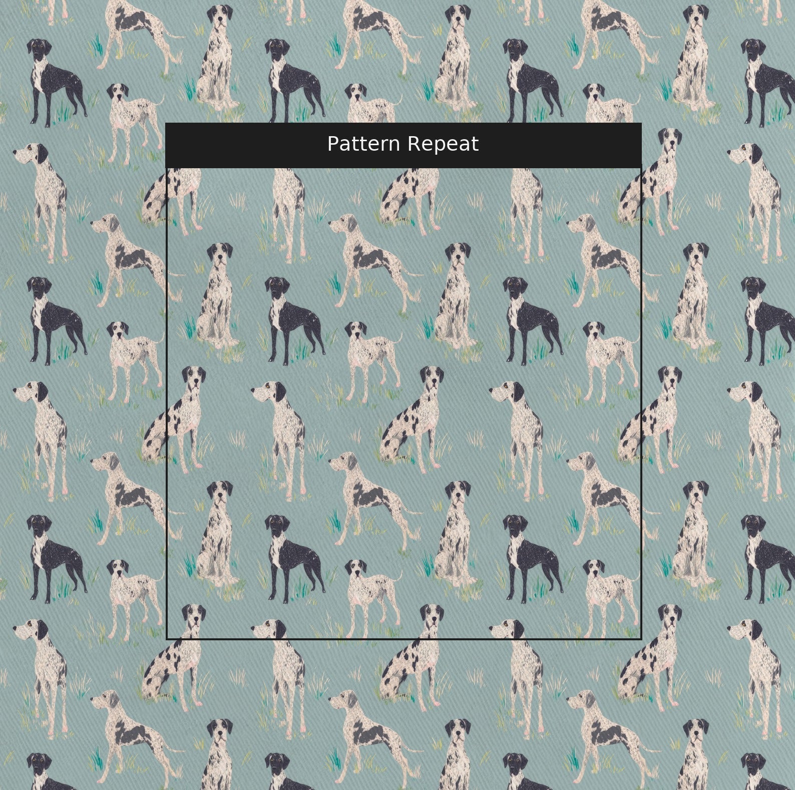 Great Danes - Fabric - Linen Rowe