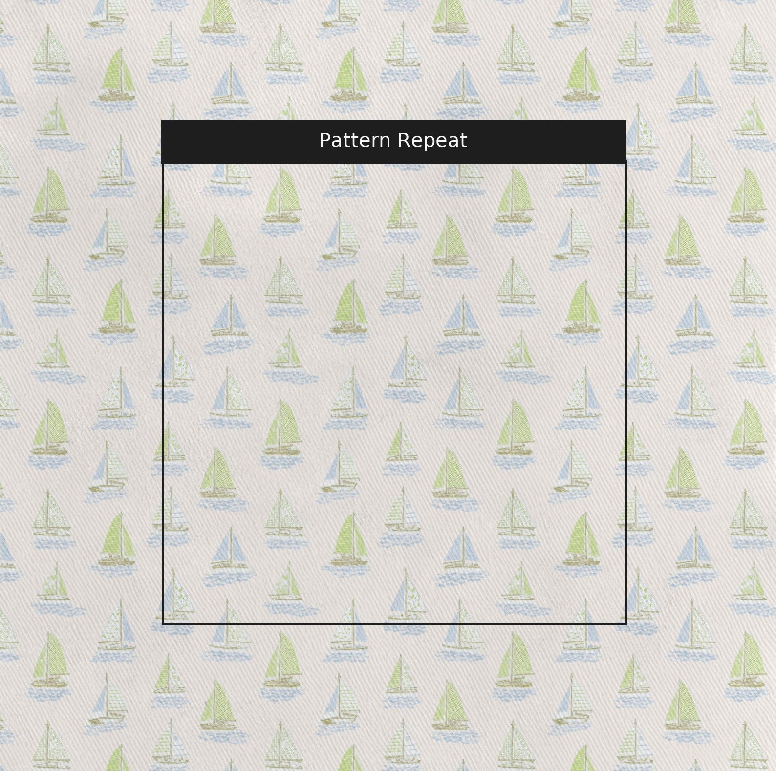 Green Boats - Fabric - Linen Rowe