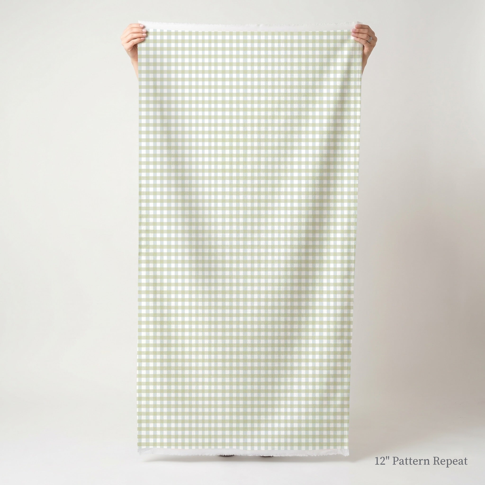 Green Crossed Threads - Fabric - Linen Rowe