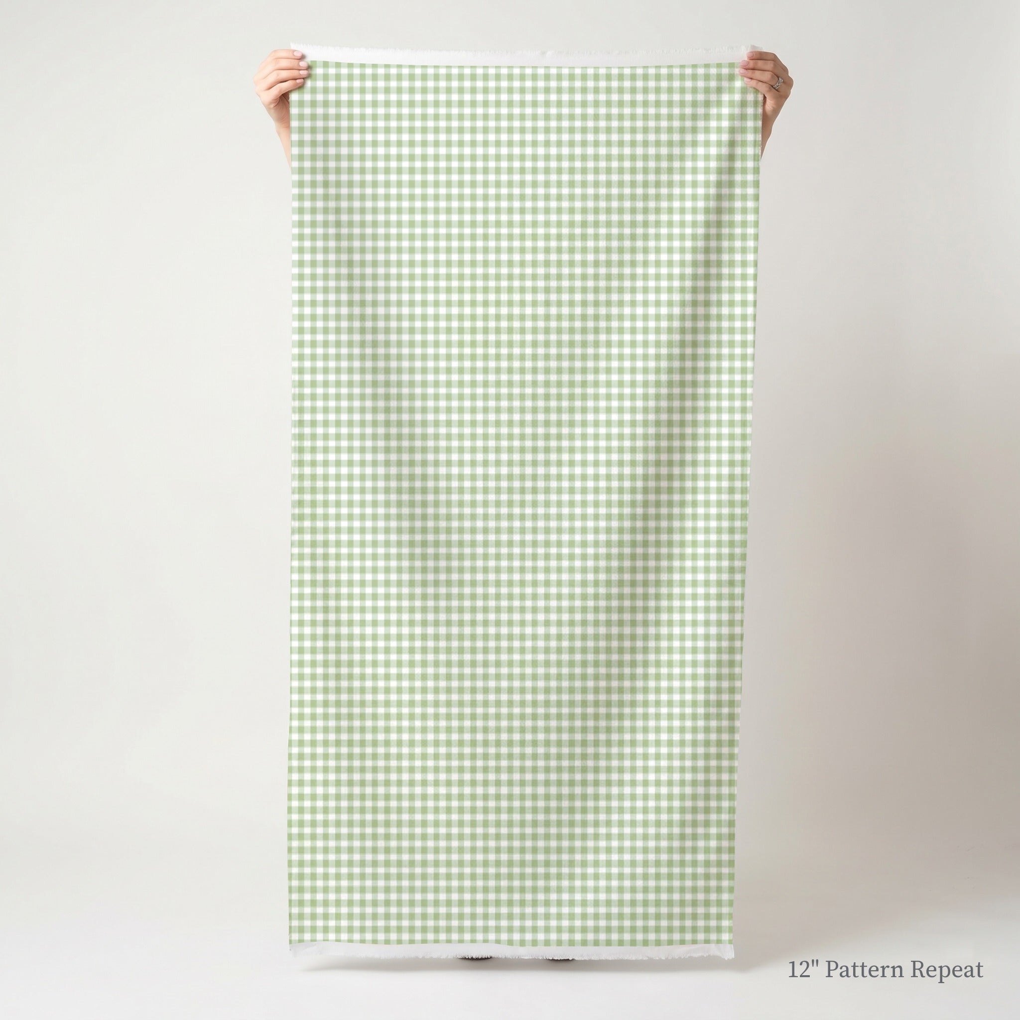 Green Gingham - Fabric - Linen Rowe