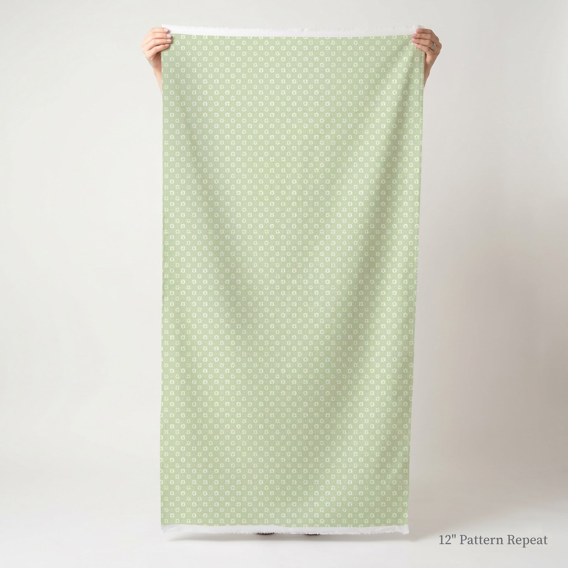 Green Petals - Fabric - Linen Rowe