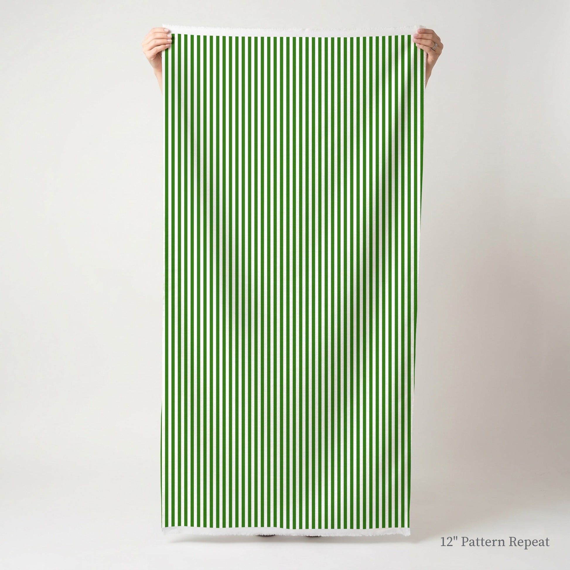 Green Stripe - Fabric - Linen Rowe