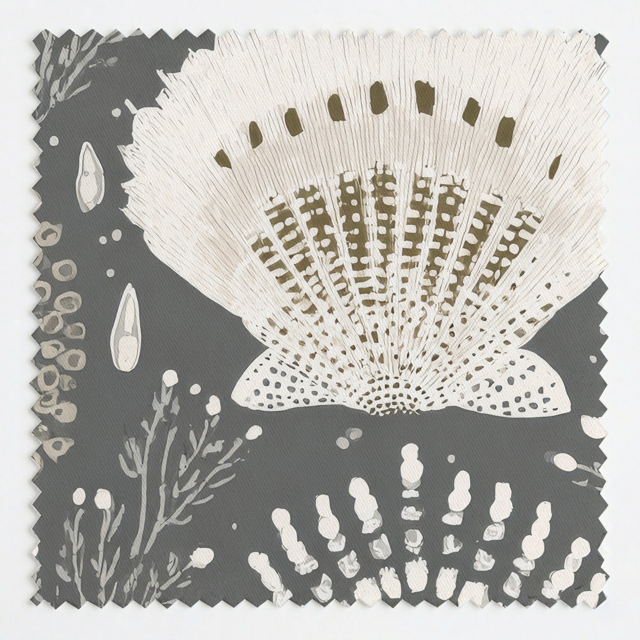 Grey Shells - Fabric - Linen Rowe
