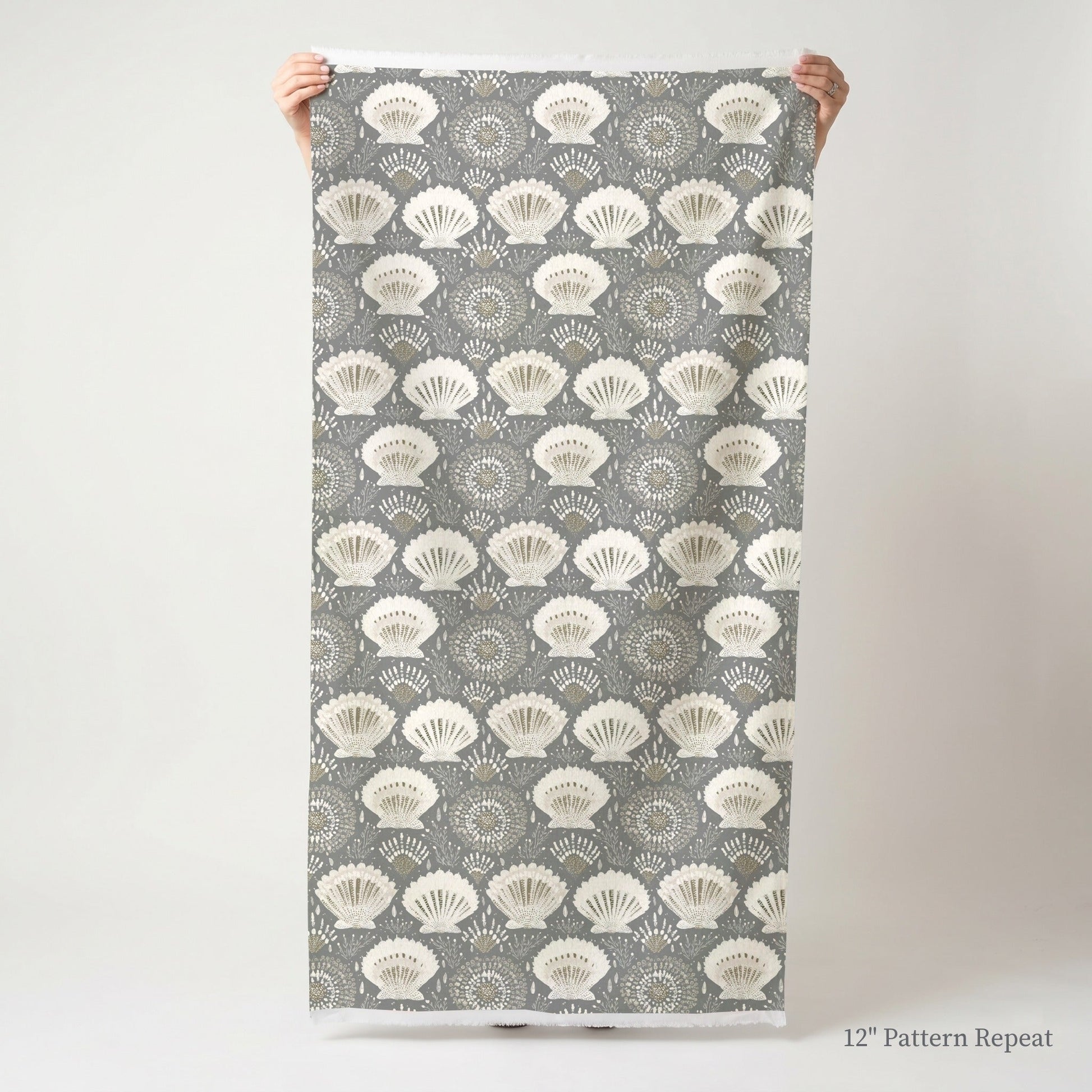 Grey Shells - Fabric - Linen Rowe